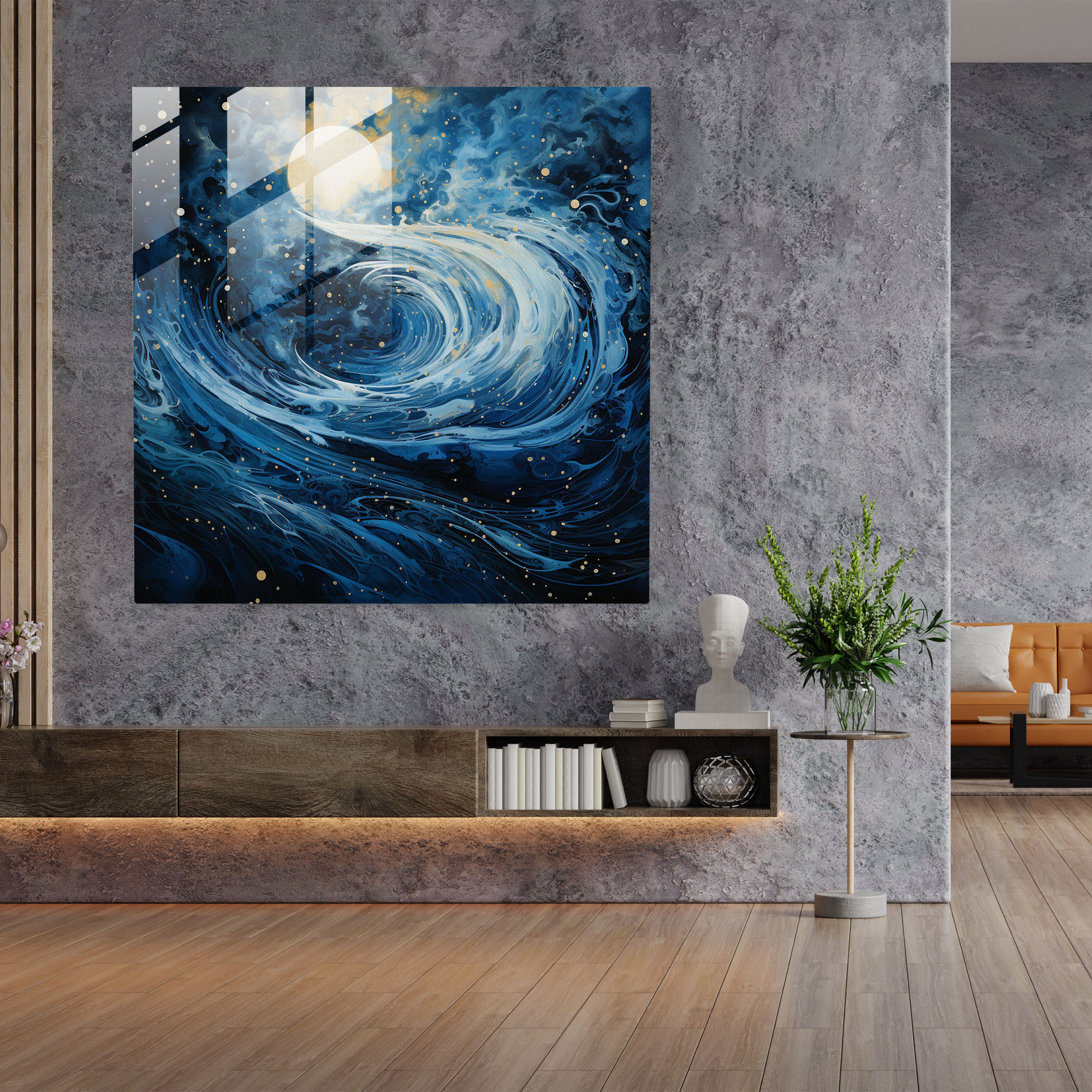 Midnight Dreams Glass Print - Midnight, Midnight, Glass Print, Modern Art