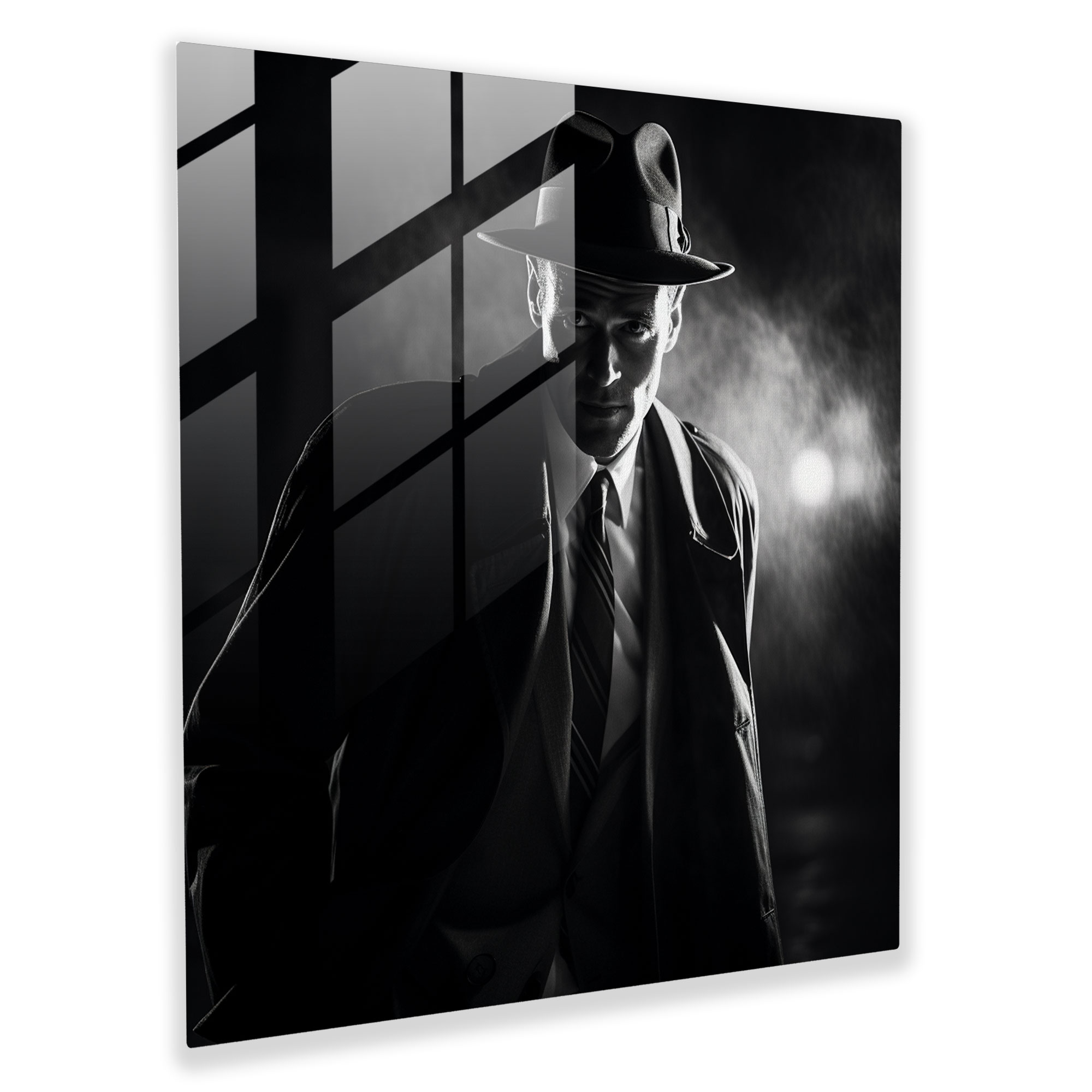 Gece Koyu Cam Tablo - Gece Cam Sanatı Siyah Beyaz Film Noir