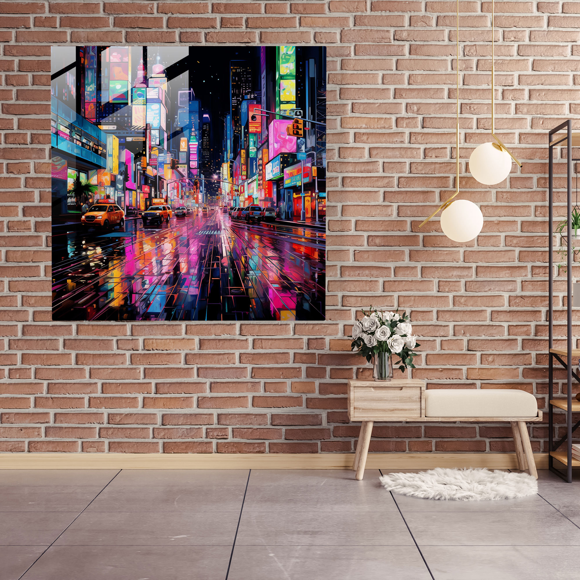 Geceyarısı Pop Sanat Cam Tablo - Duvar Dekorasyonu Modern Sanat