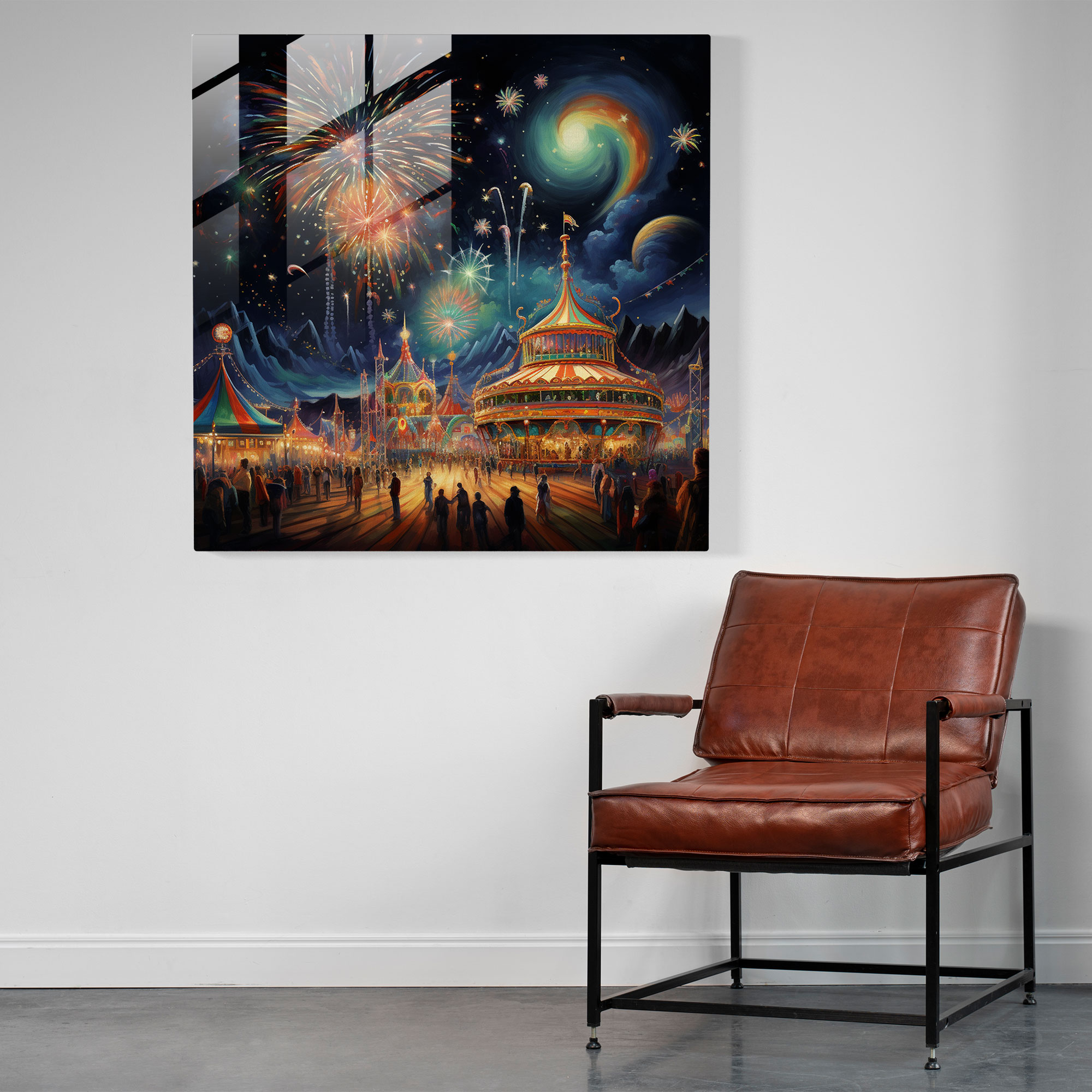 Midnight Whimsical Glass Print - Midnight, Modern Art, Wall Decoration, Glass Wall Art