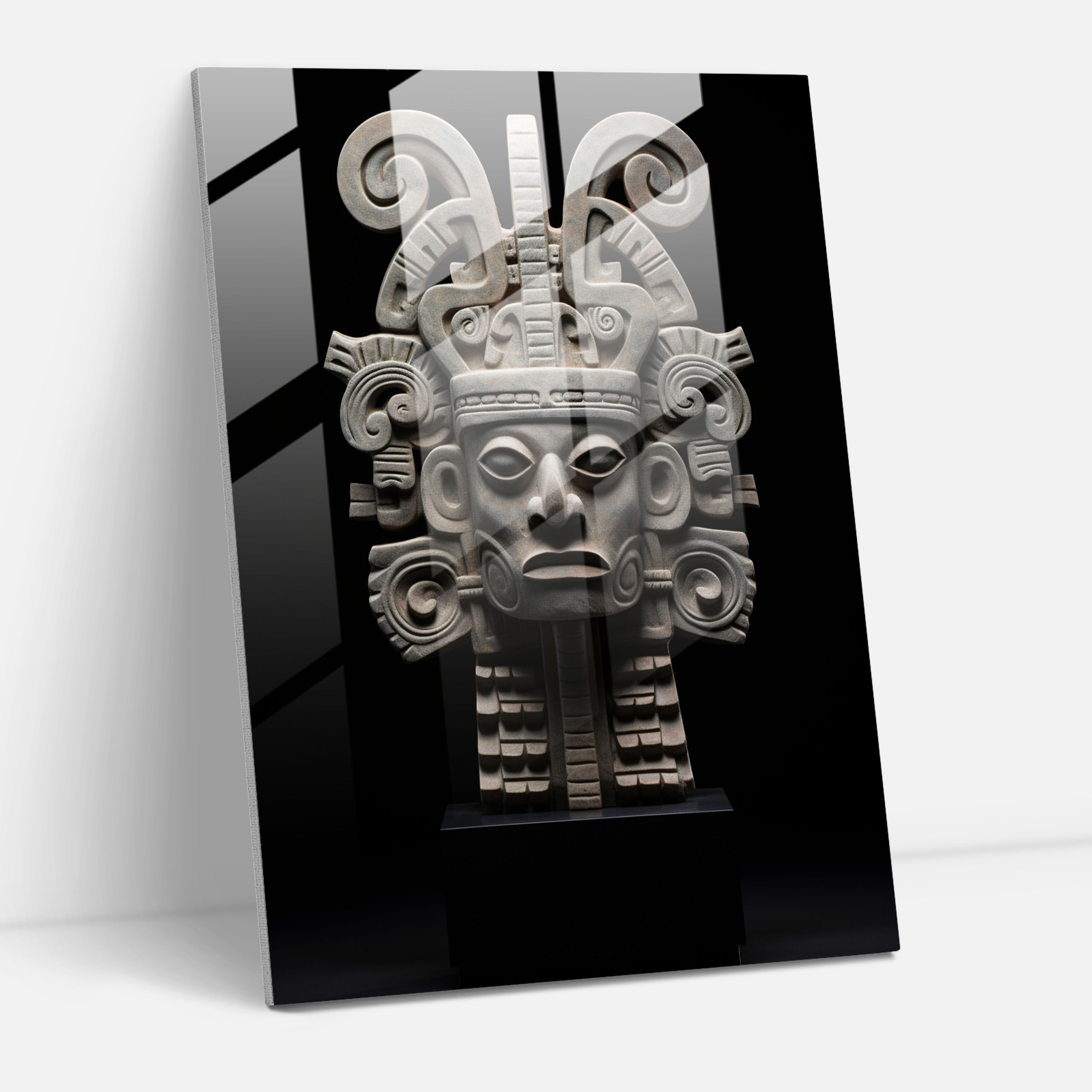 Mayan Glass Wall Art - Mayan, Mayan, Glass Art, Wall Decoration