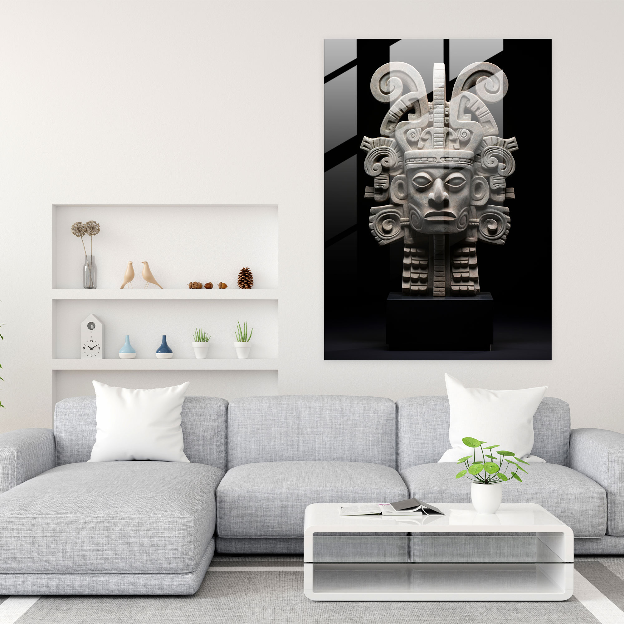 Mayan Glass Wall Art - Mayan, Mayan, Glass Art, Wall Decoration