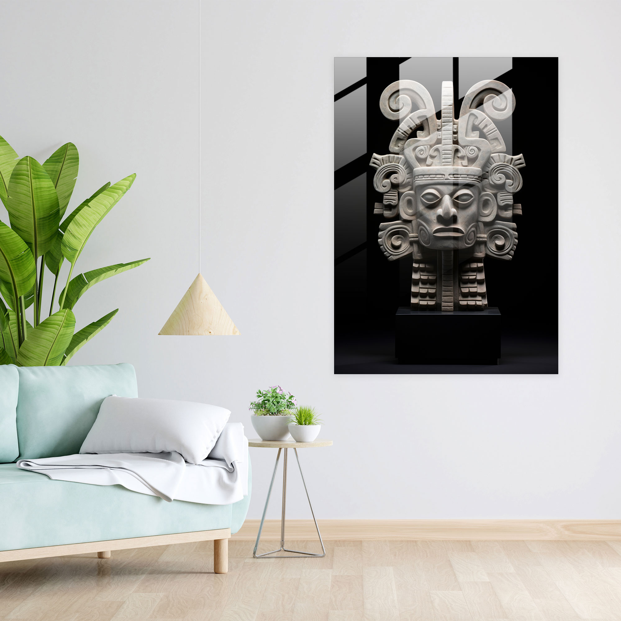 Mayan Glass Wall Art - Mayan, Mayan, Glass Art, Wall Decoration