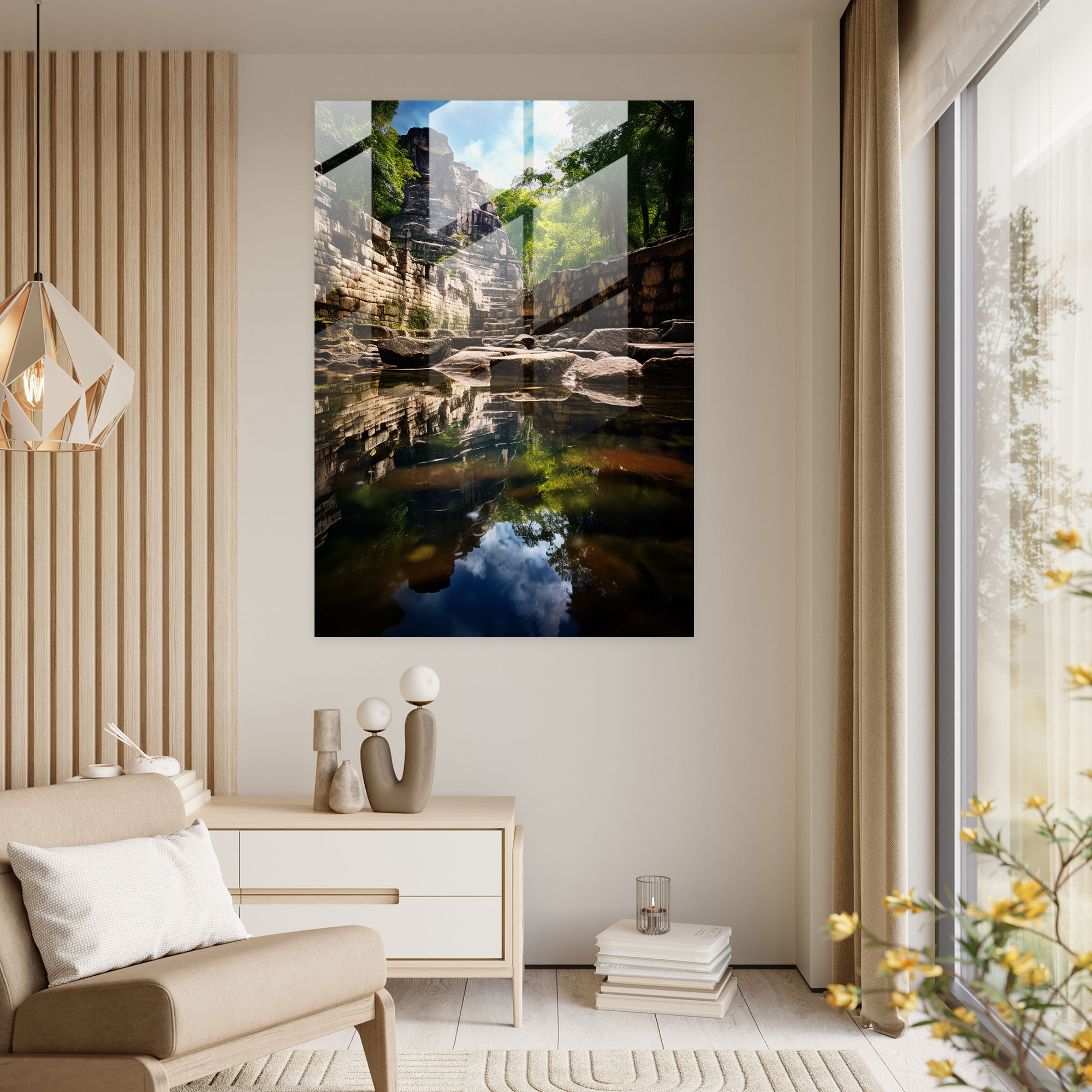 Mayan Ruins Glass Print - Mayan, Mayan Civilization, Mayan Glass Print, Mayan Wall Decoration