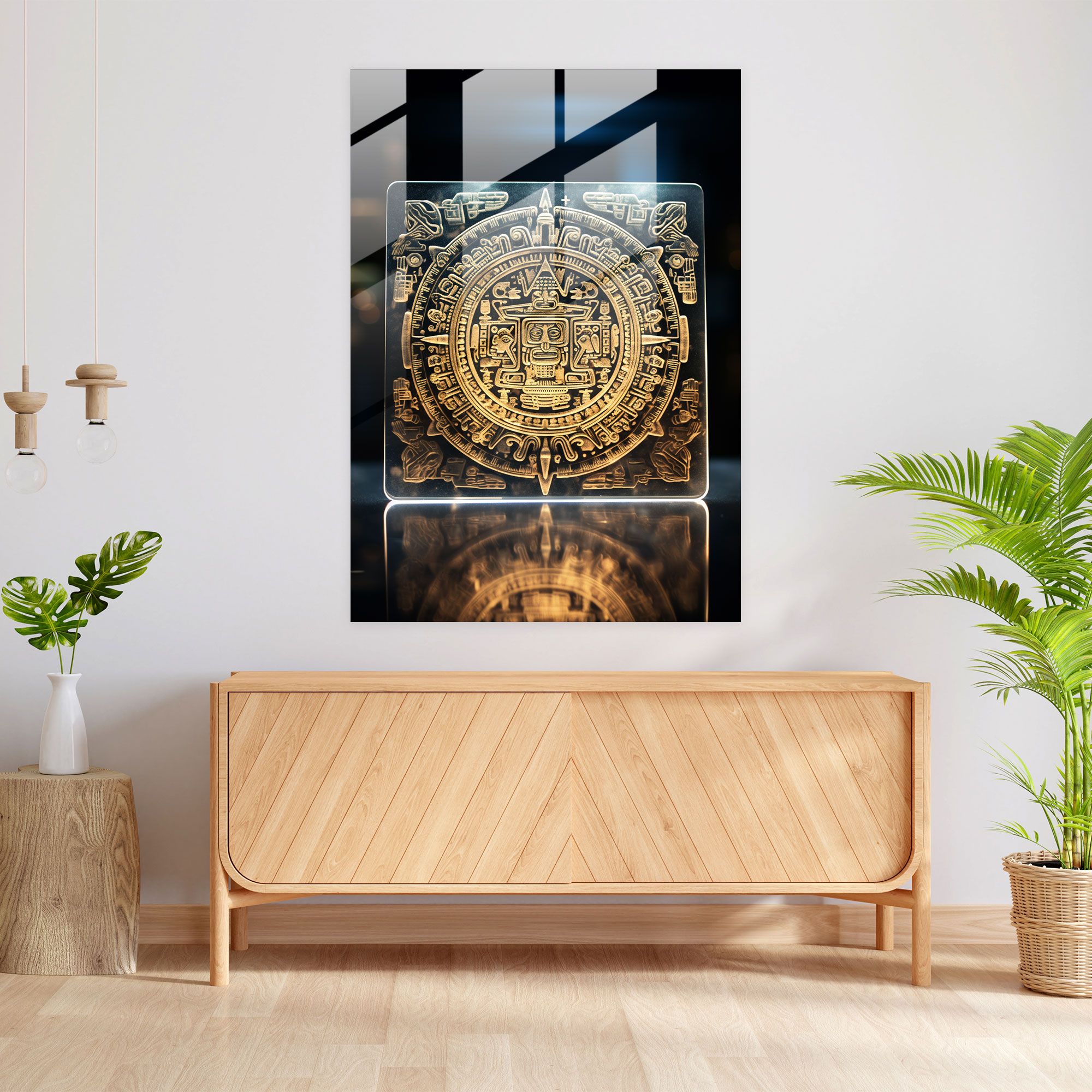Mayan Glass Print: Intricate Calendar Design - Mayan, Mayan, Glass Art, Mayan Calendar