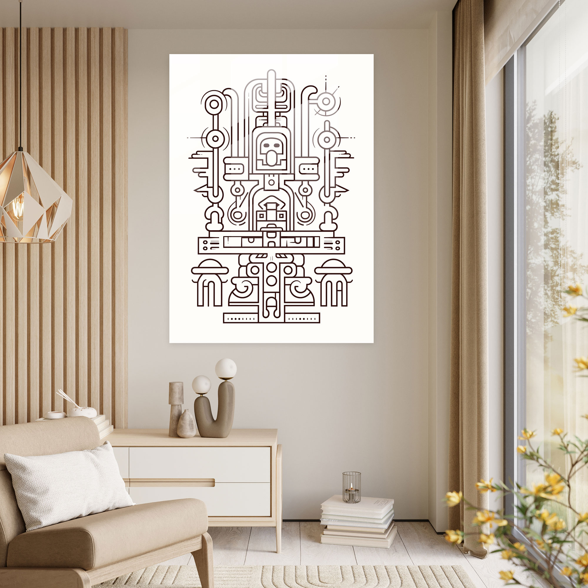 Inca Civilization Minimalist Glass Print - Mayan, Home Decoration, Inca Civilization, Modern Art
