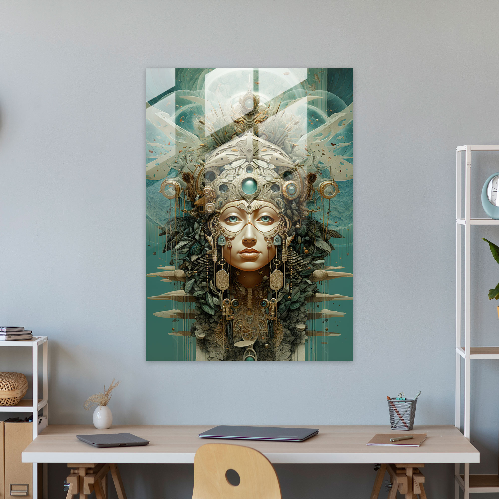 Inca Civilization Surreal Glass Print - Mayan, Glass Print, Wall Decoration, Modern Art