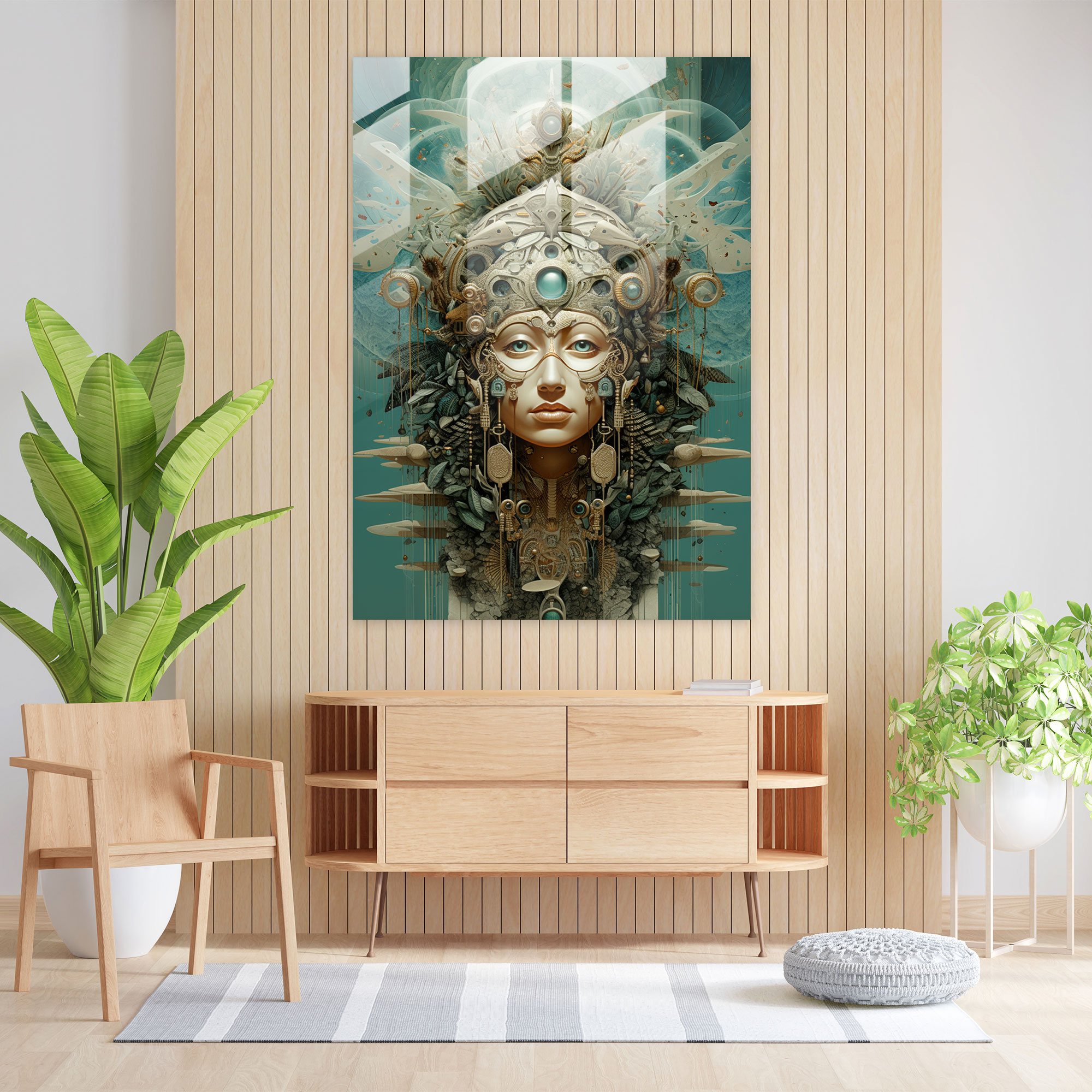 Inca Civilization Surreal Glass Print - Mayan, Glass Print, Wall Decoration, Modern Art