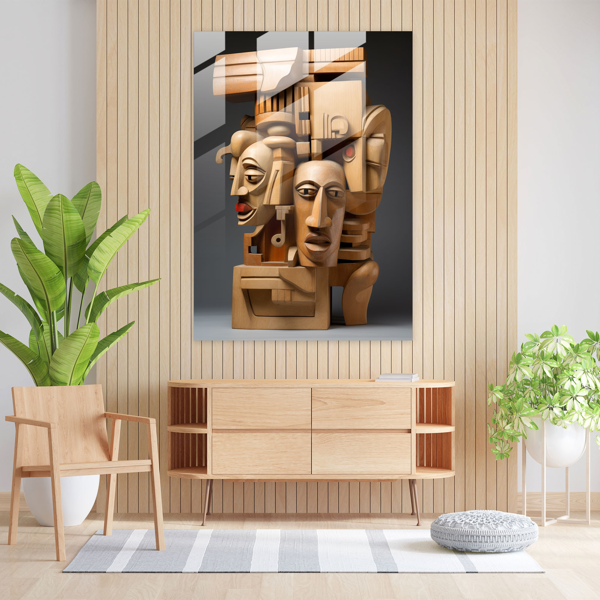 İnka Medeniyeti Kübist Cam Tablo - Mayalılar Cam Sanatı Modern Sanat Ev Dekorasyonu
