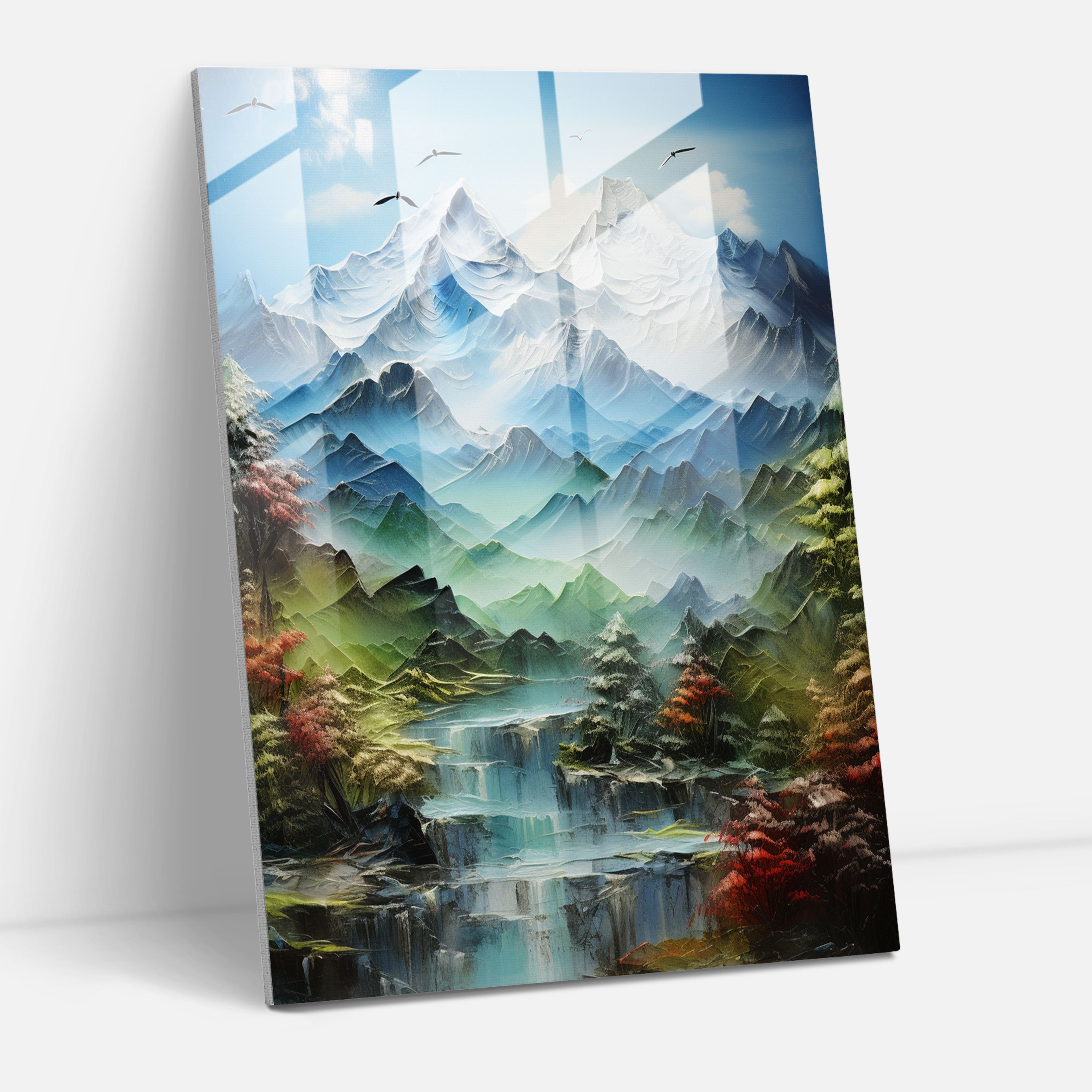 Inca Civilization Glass Wall Art - Serene Mountain Landscape Home Decoration - Mayan, Glass Print, Home Decoration, Glass Art