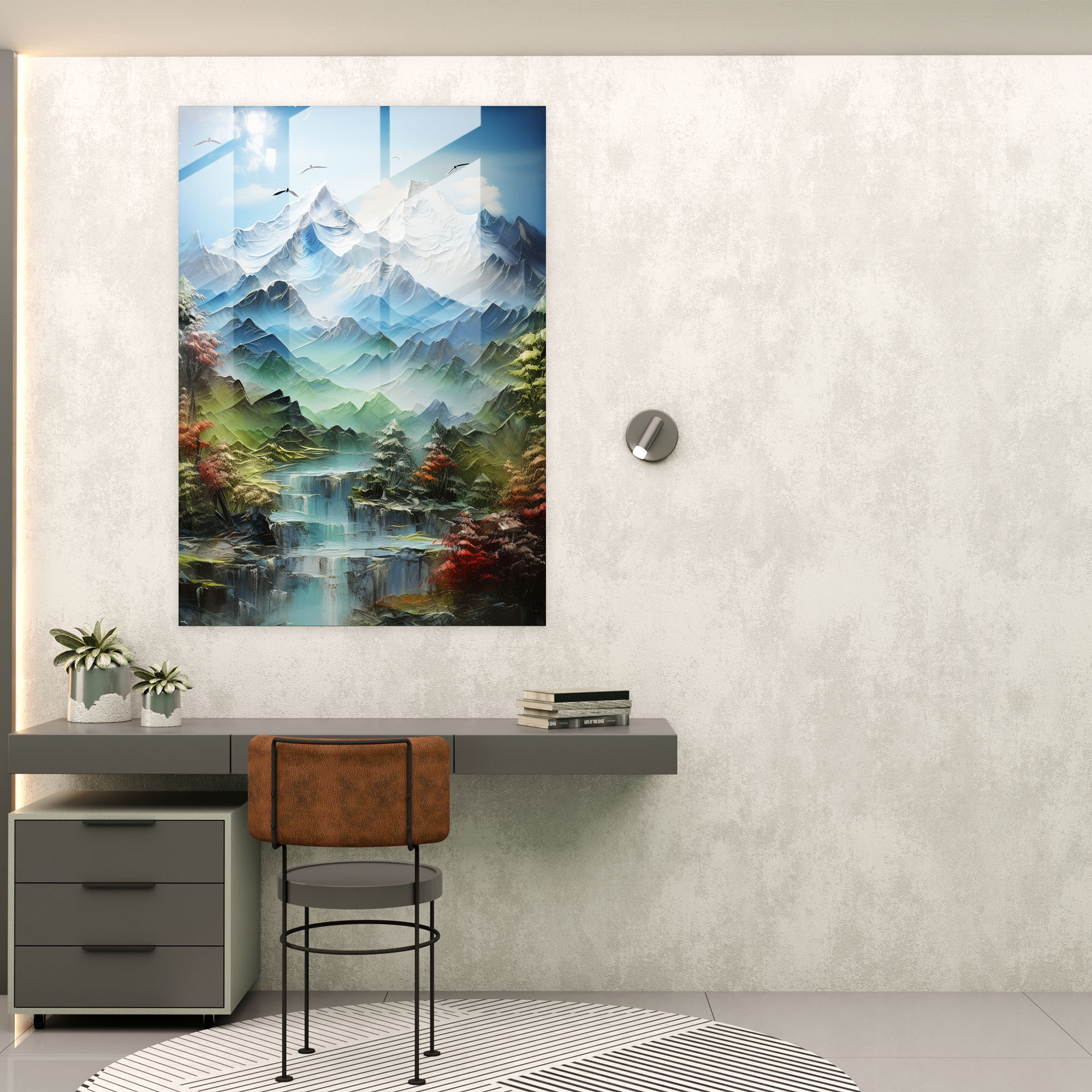 Inca Civilization Glass Wall Art - Serene Mountain Landscape Home Decoration - Mayan, Glass Print, Home Decoration, Glass Art