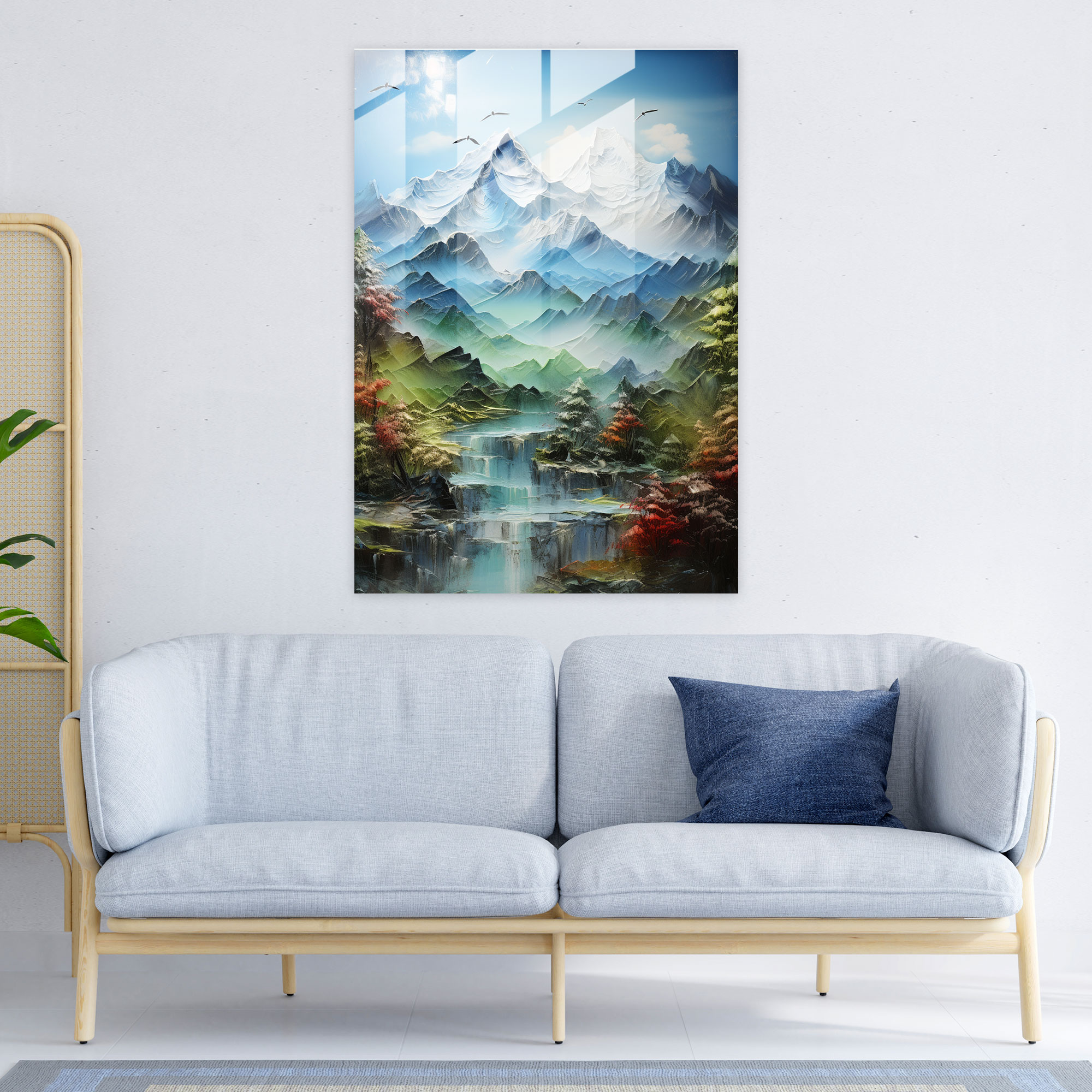 Inca Civilization Glass Wall Art - Serene Mountain Landscape Home Decoration - Mayan, Glass Print, Home Decoration, Glass Art