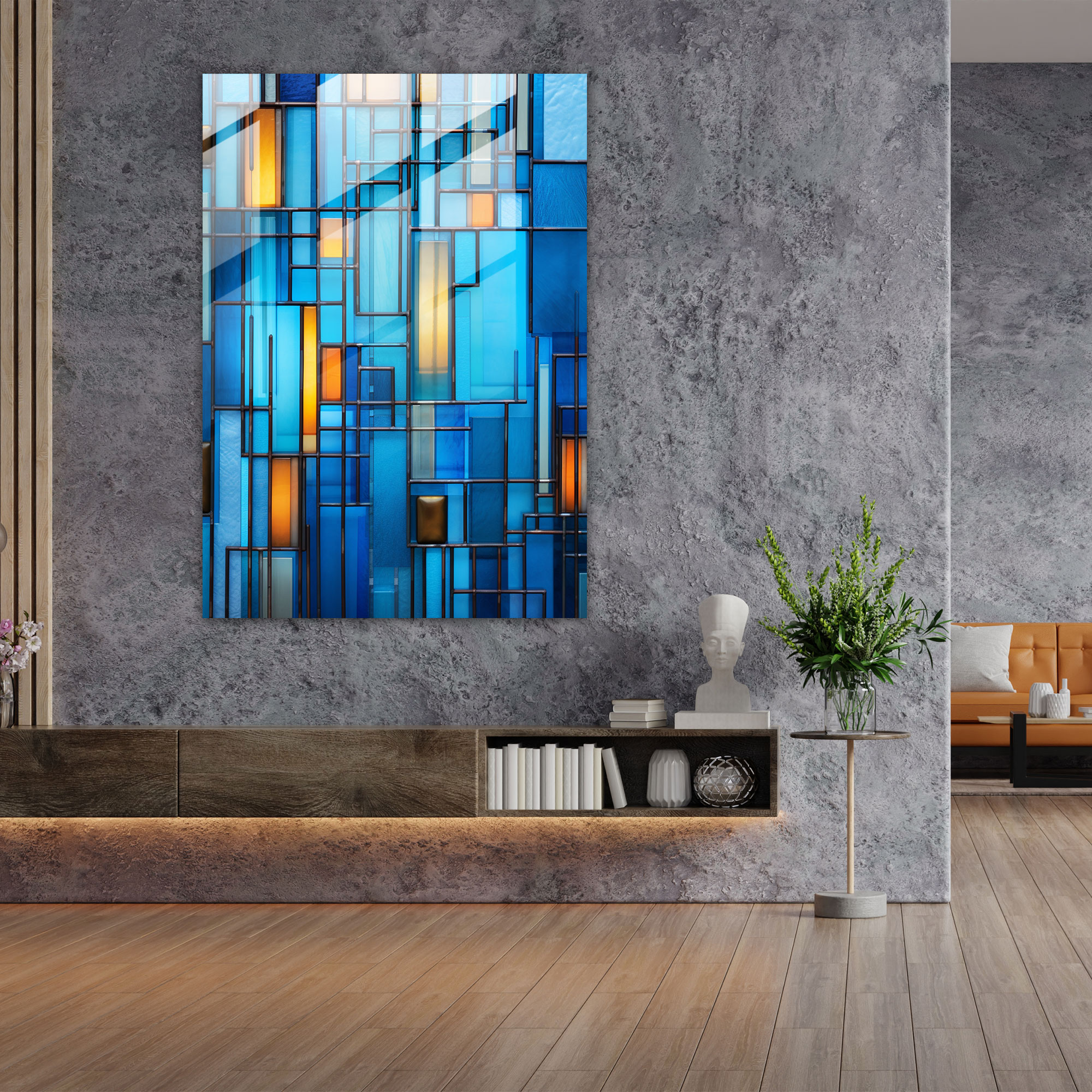 Inca Architecture Glass Print - Mayan, Contemporary Style, Modern Art, Home Decoration