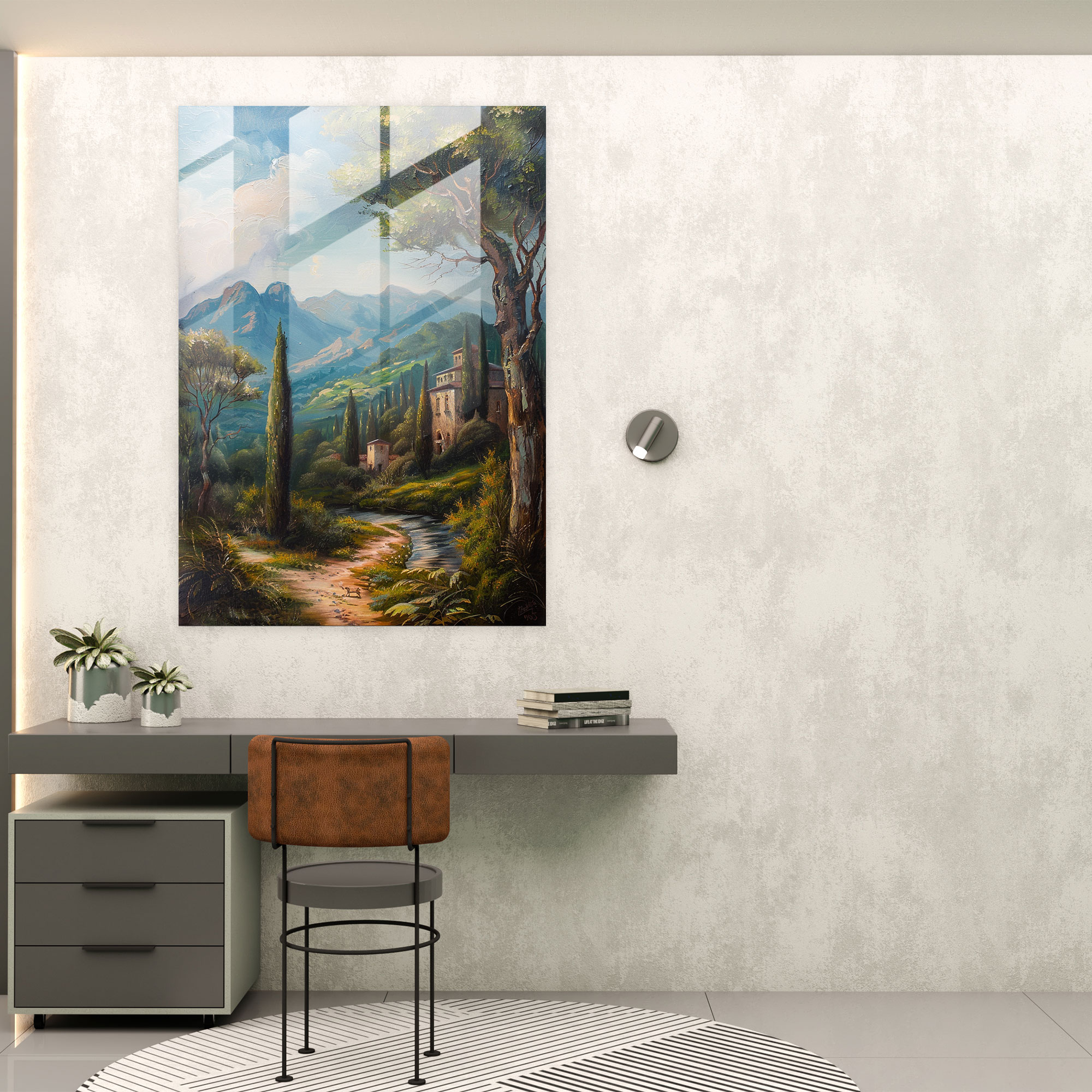 Mannerism Glasbild - Ruhige Landschaft - Eleganz