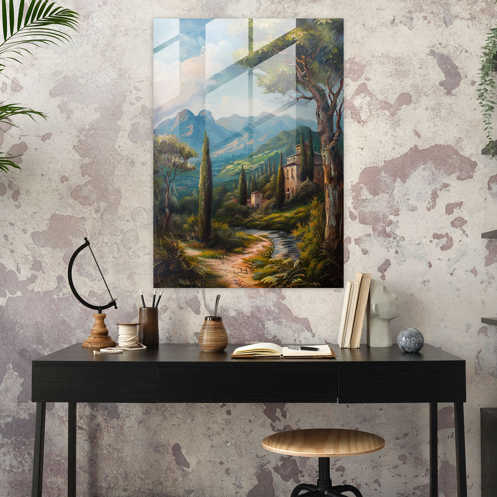 Mannerism Glasbild - Ruhige Landschaft - Eleganz