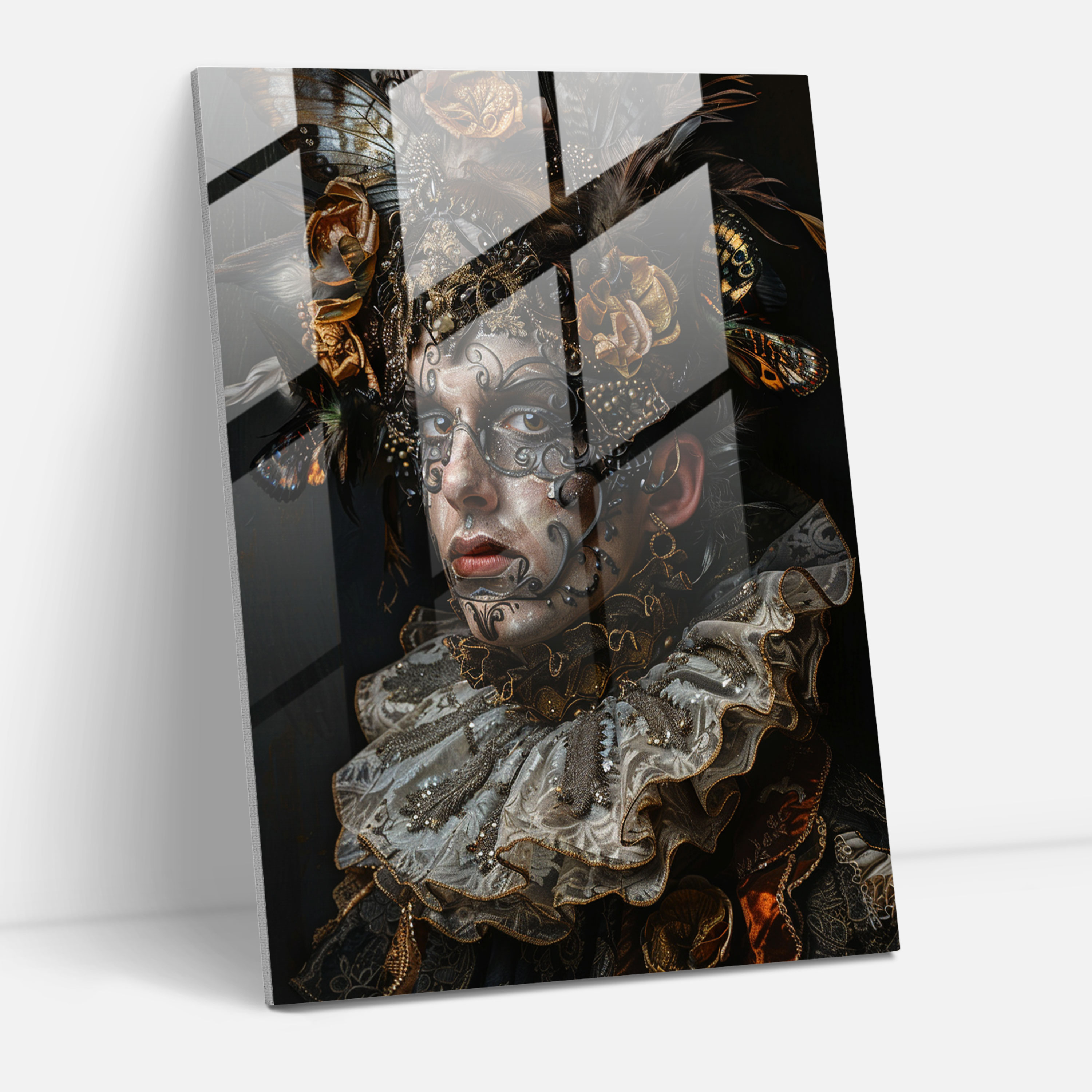 Mannerism Glasbild - Detailreiches Porträt - Moderne Kunst