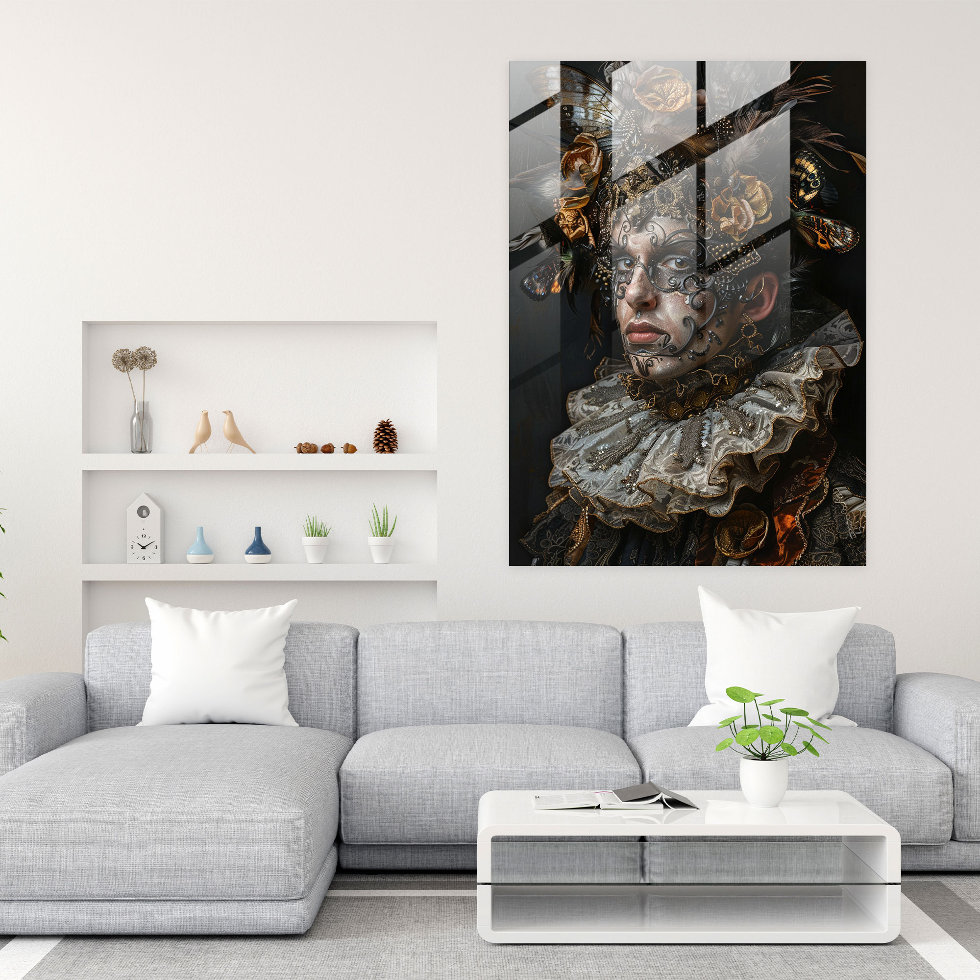Mannerism Glasbild - Detailreiches Porträt - Moderne Kunst