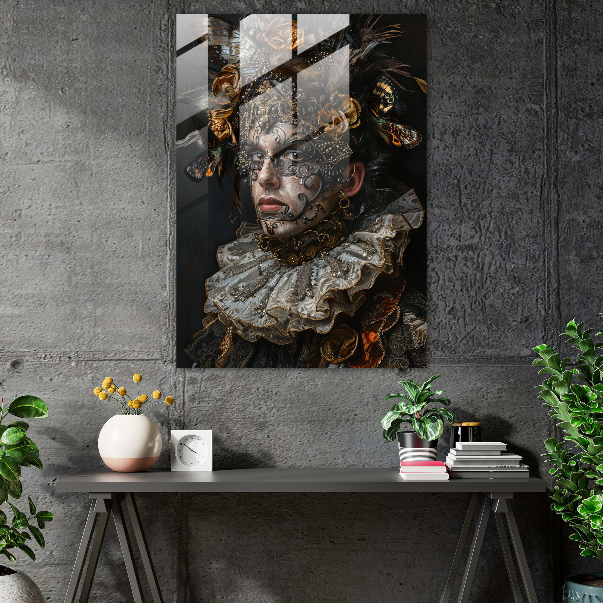 Mannerism Glasbild - Detailreiches Porträt - Moderne Kunst