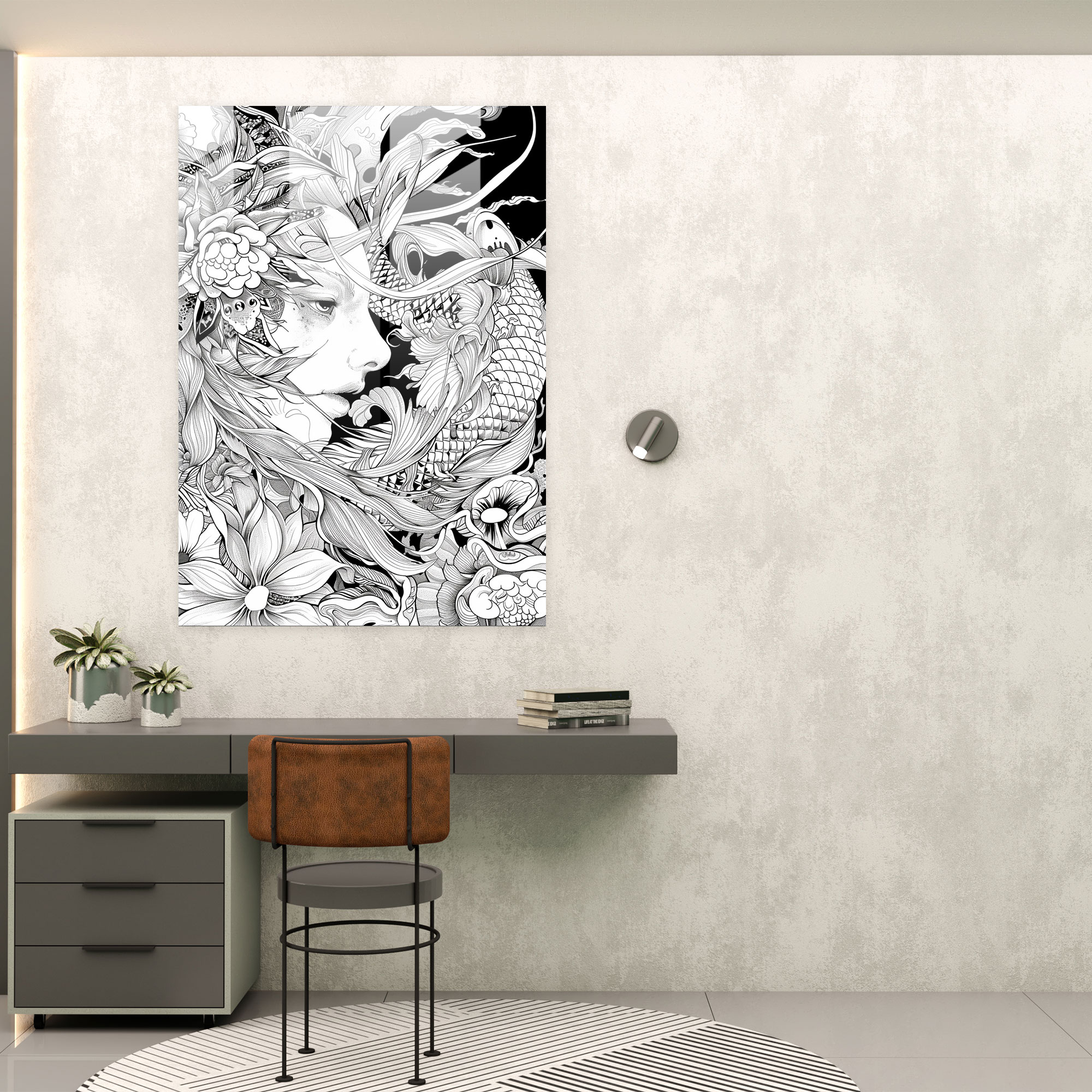 Mannerism Glasbild mit filigranen Mustern und Eleganz