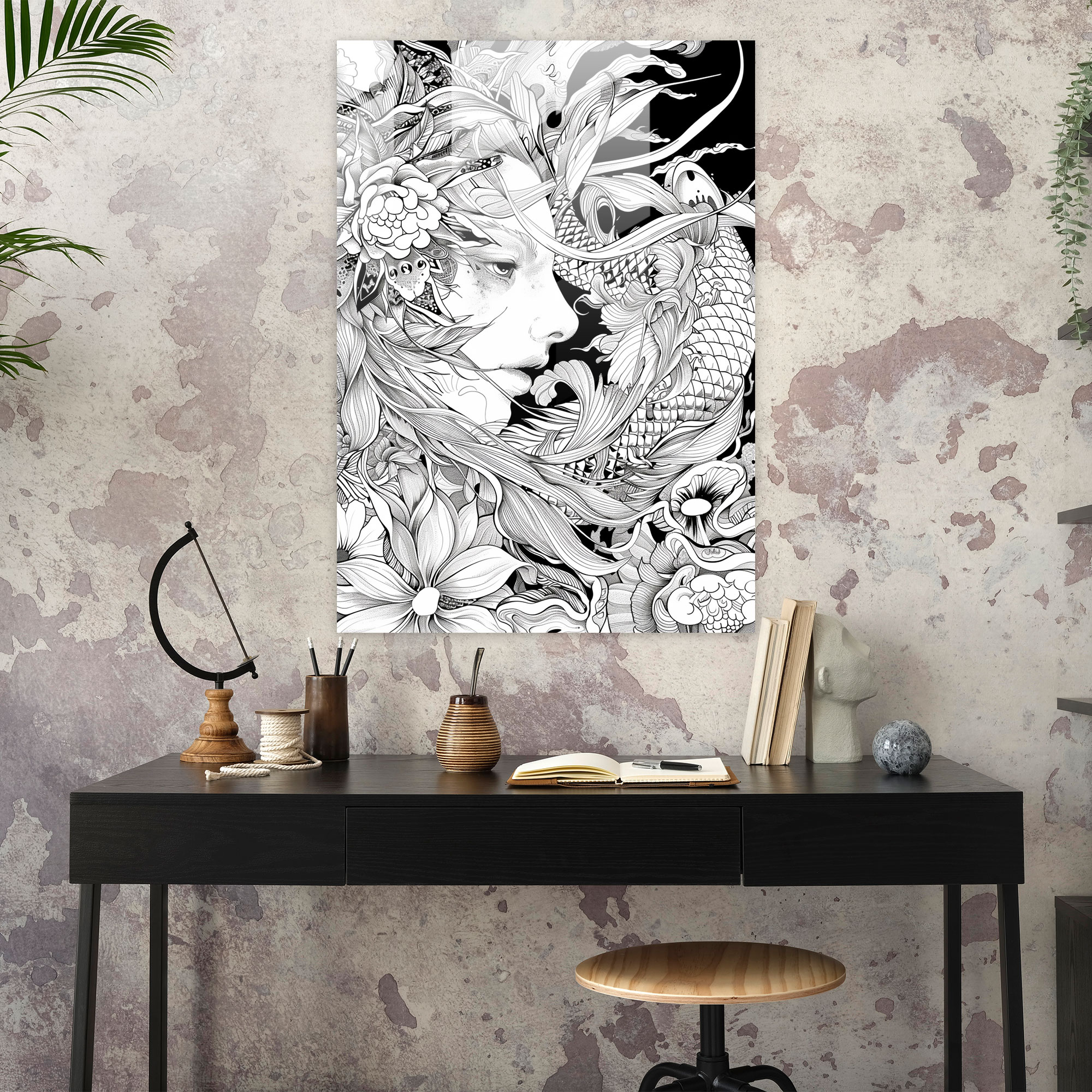 Mannerism Glasbild mit filigranen Mustern und Eleganz