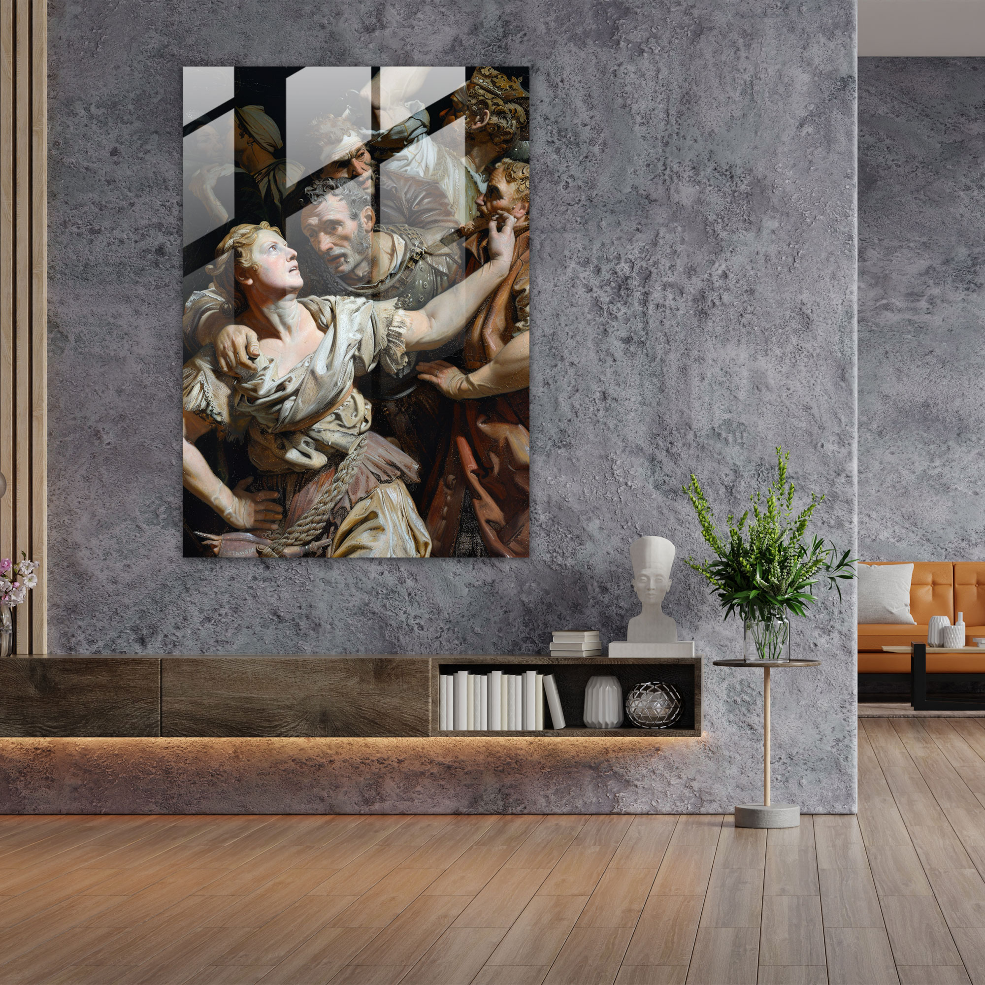 Mannerism Glasbild - Dramatische Figuren - Wanddekoration Glasbild