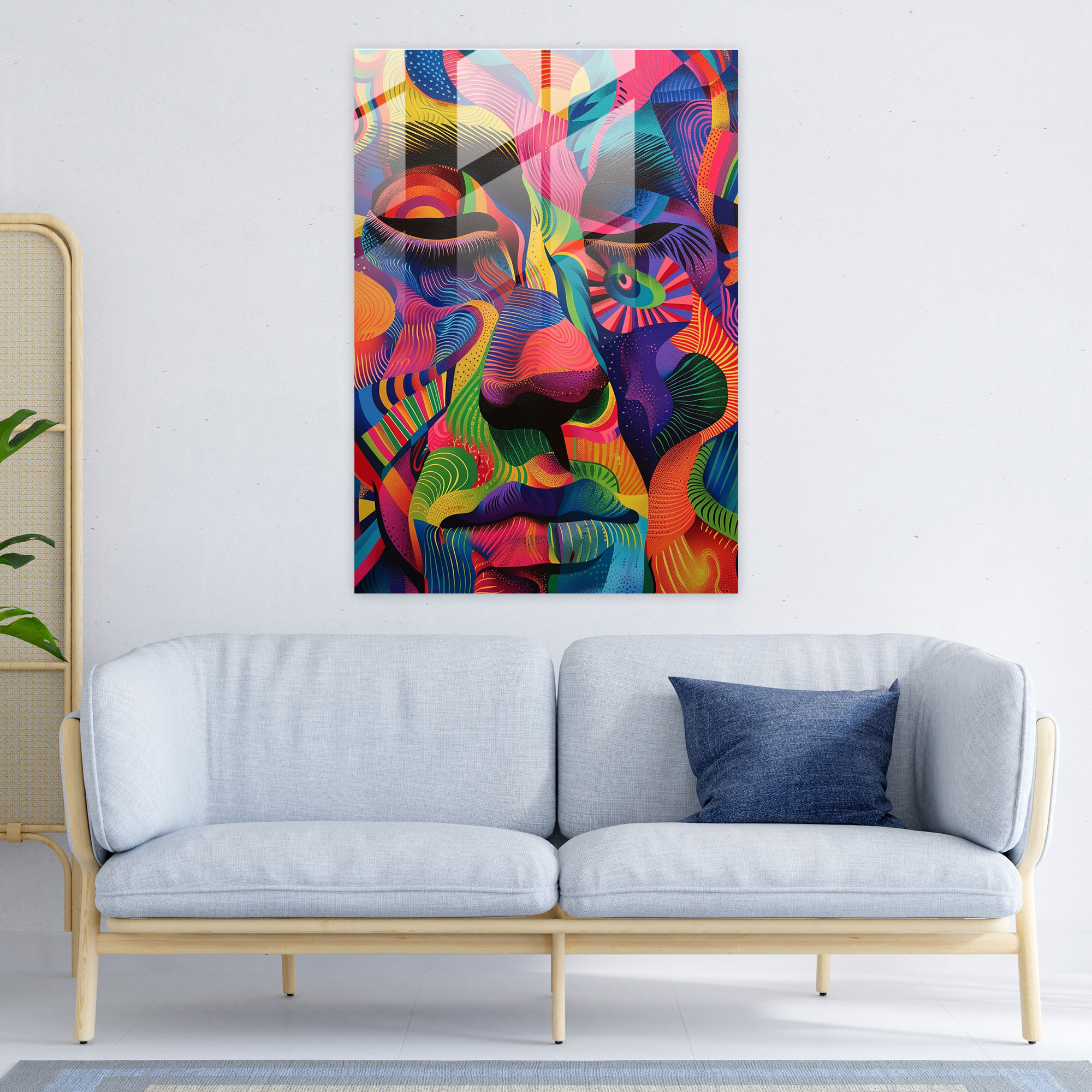 Glasbild Mannerism - Lebendige Farben - Faszinierende Kunst Dekoration für Zuhause.