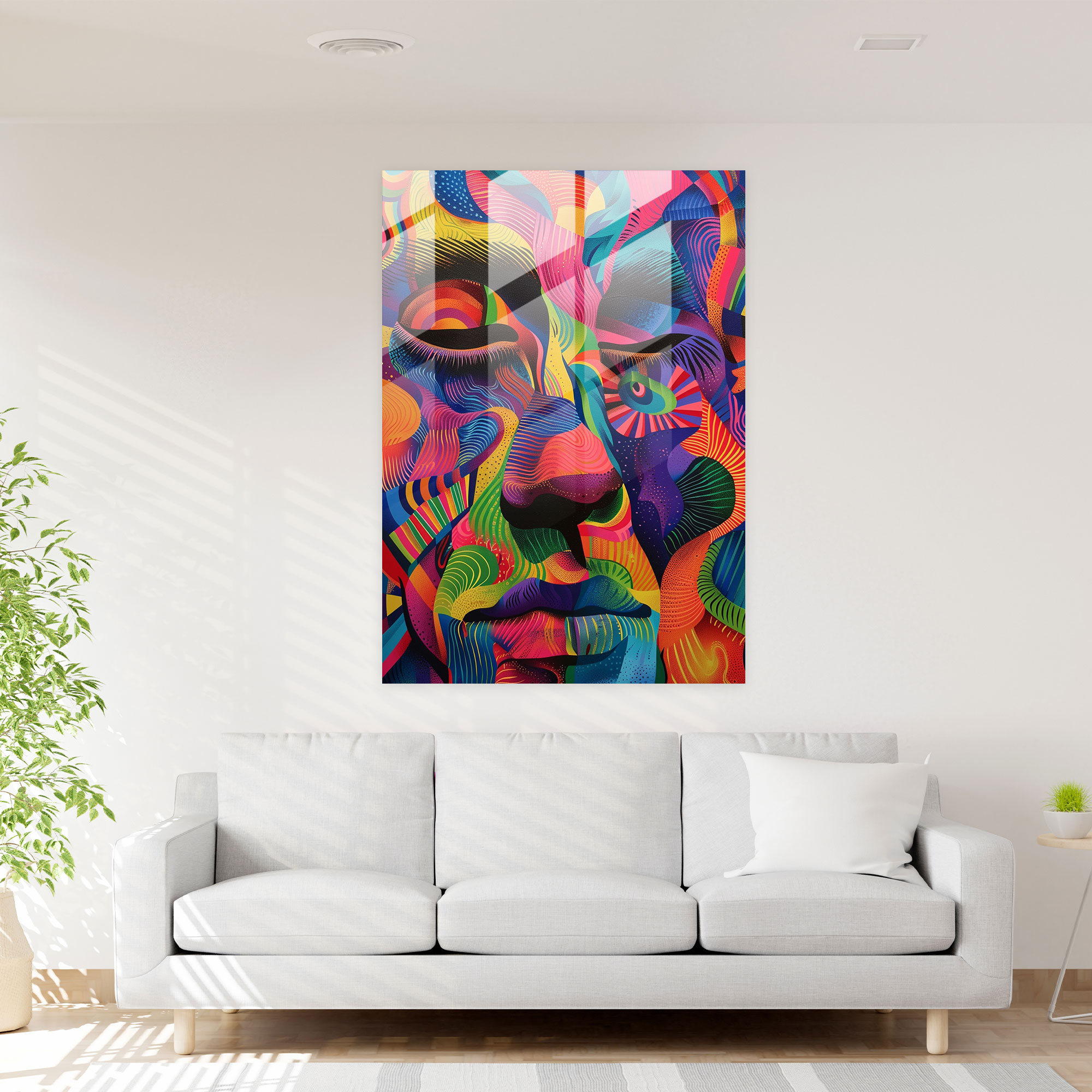 Glasbild Mannerism - Lebendige Farben - Faszinierende Kunst Dekoration für Zuhause.