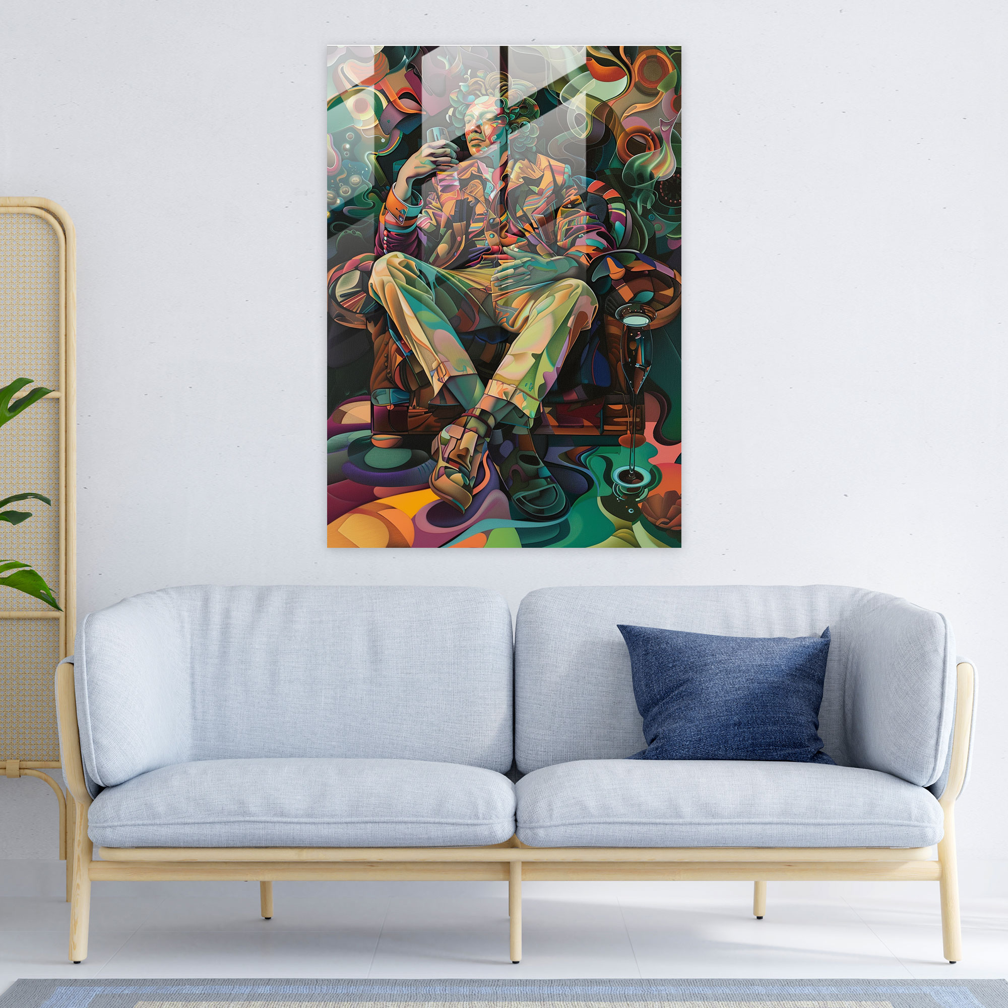 Renkli ve Zengin Dokularla Bezeli Cam Tablo - Mannerizm Ev Dekorasyonu Cam Sanatı Modern Sanat