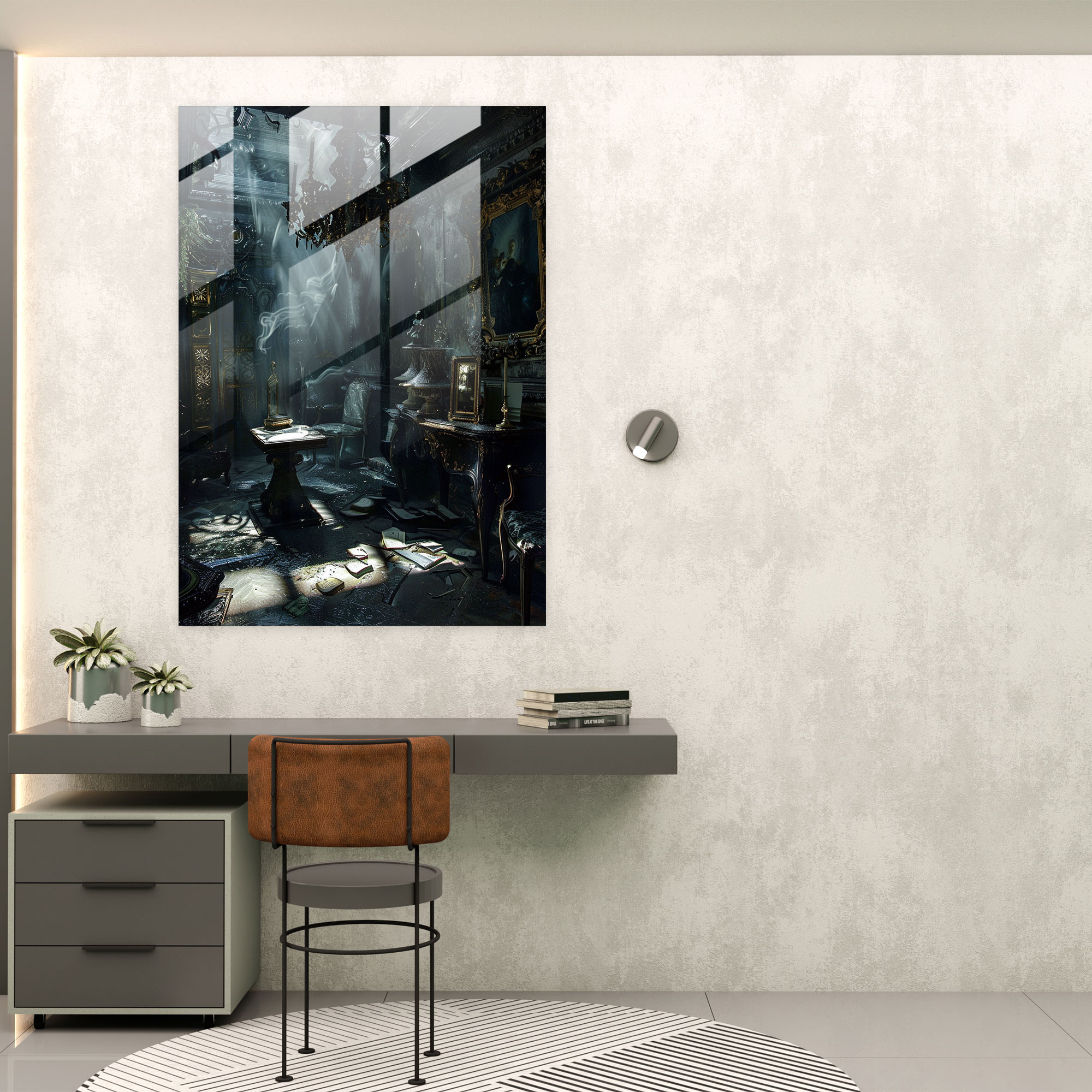 Dramatik Aydınlatmalı Maneirizm Cam Tablo - Maneirizm Cam Tablo Cam Duvar Sanatı Modern Sanat
