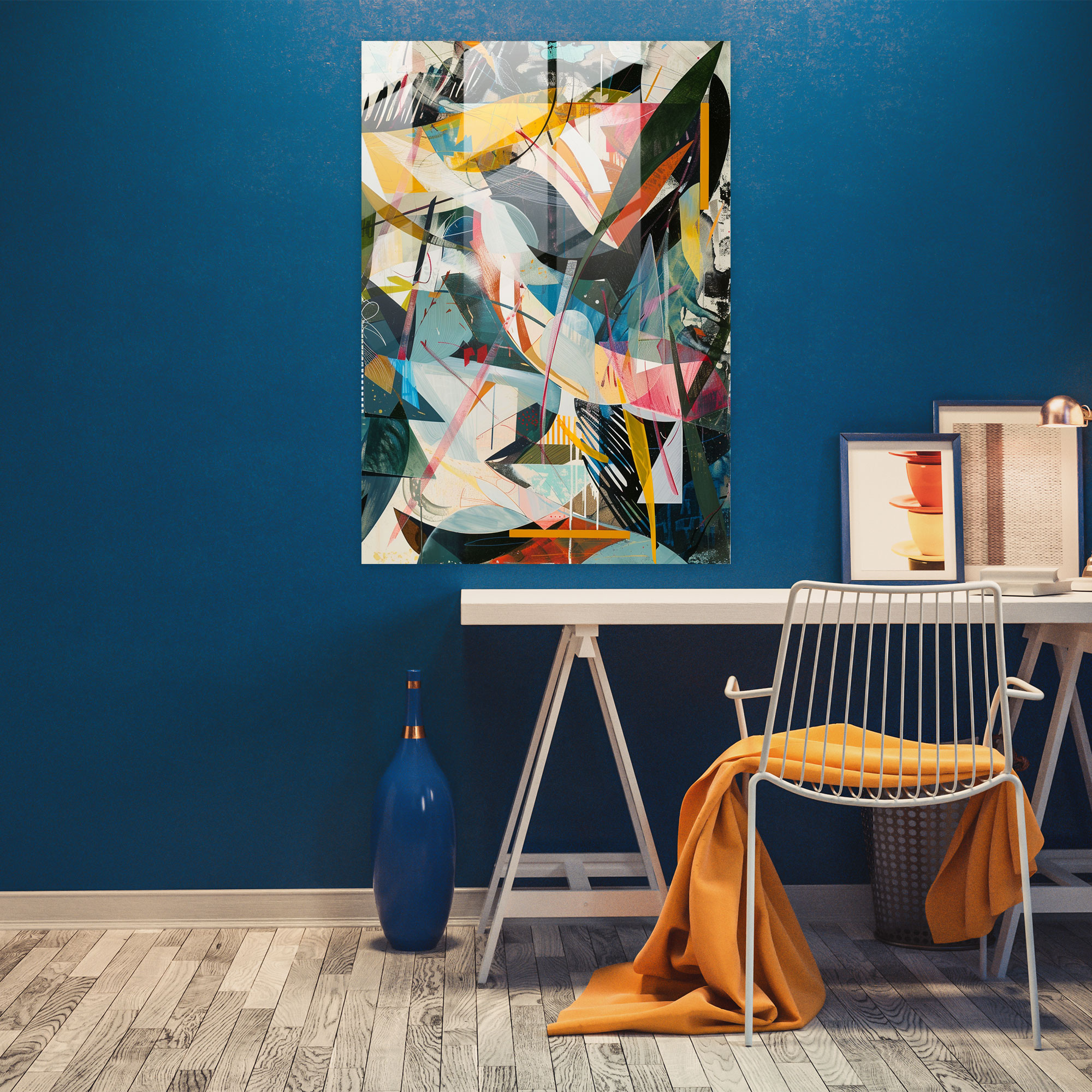 Rüya Gibi Şekiller Cam Tablo - Maneirizm Modern Sanat Duvar Dekorasyonu