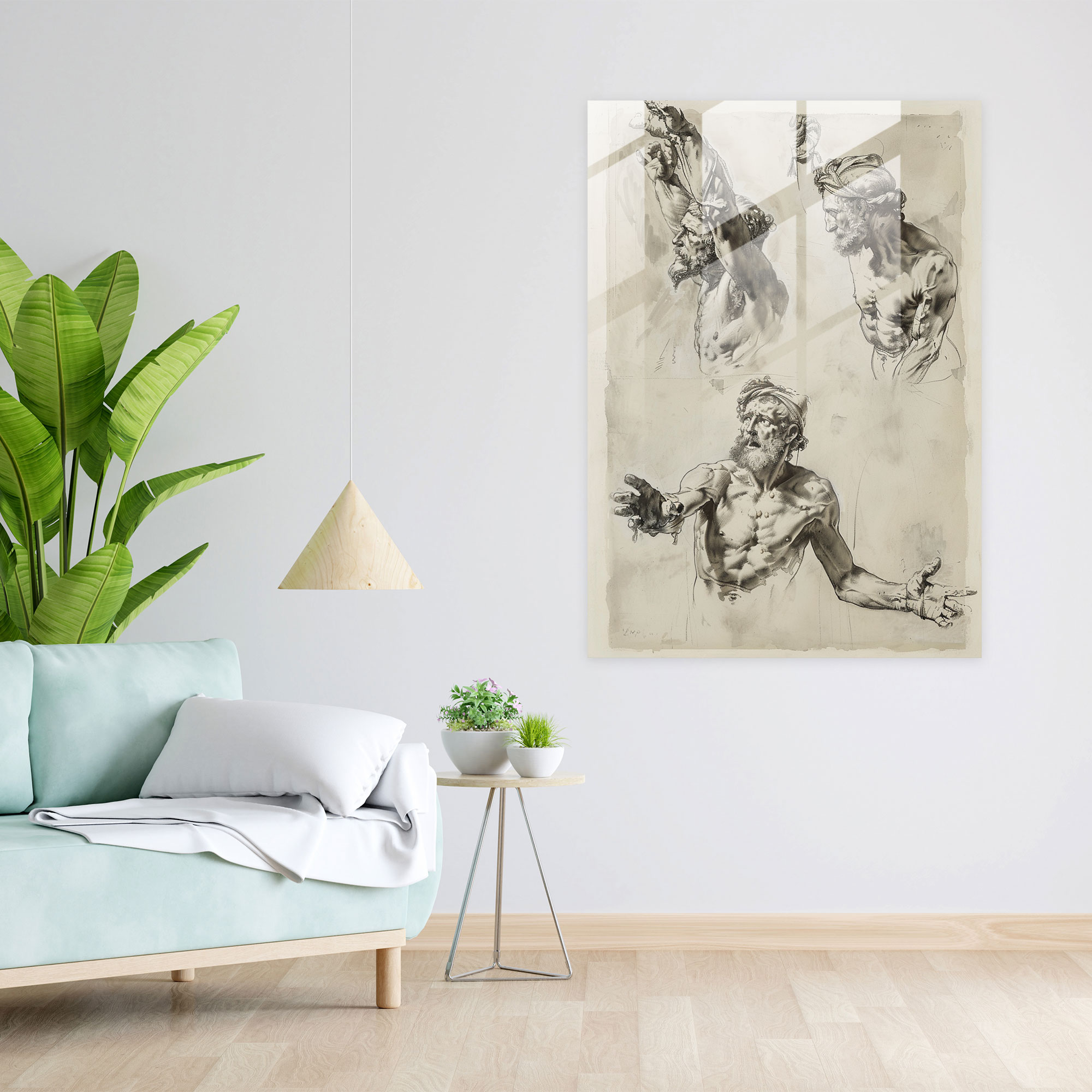 Gestural Poses Cam Tablo - Maniyerizm Cam Sanat