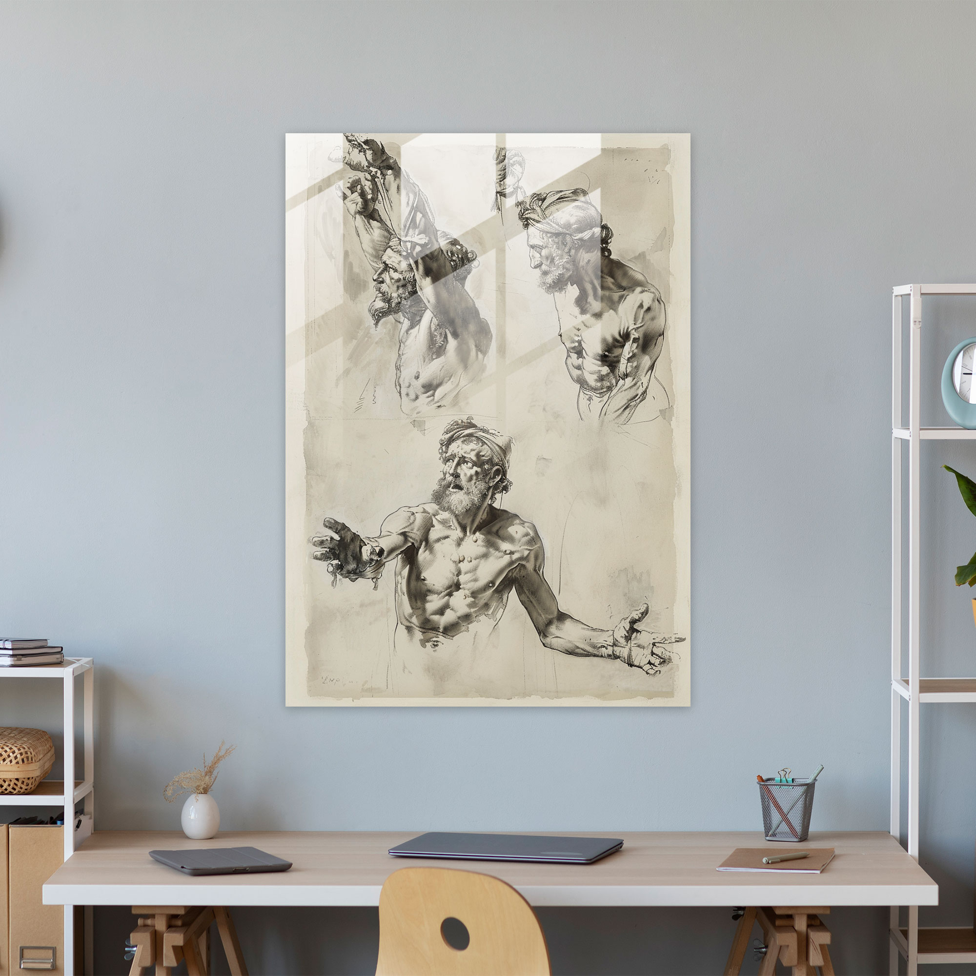 Gestural Poses Cam Tablo - Maniyerizm Cam Sanat