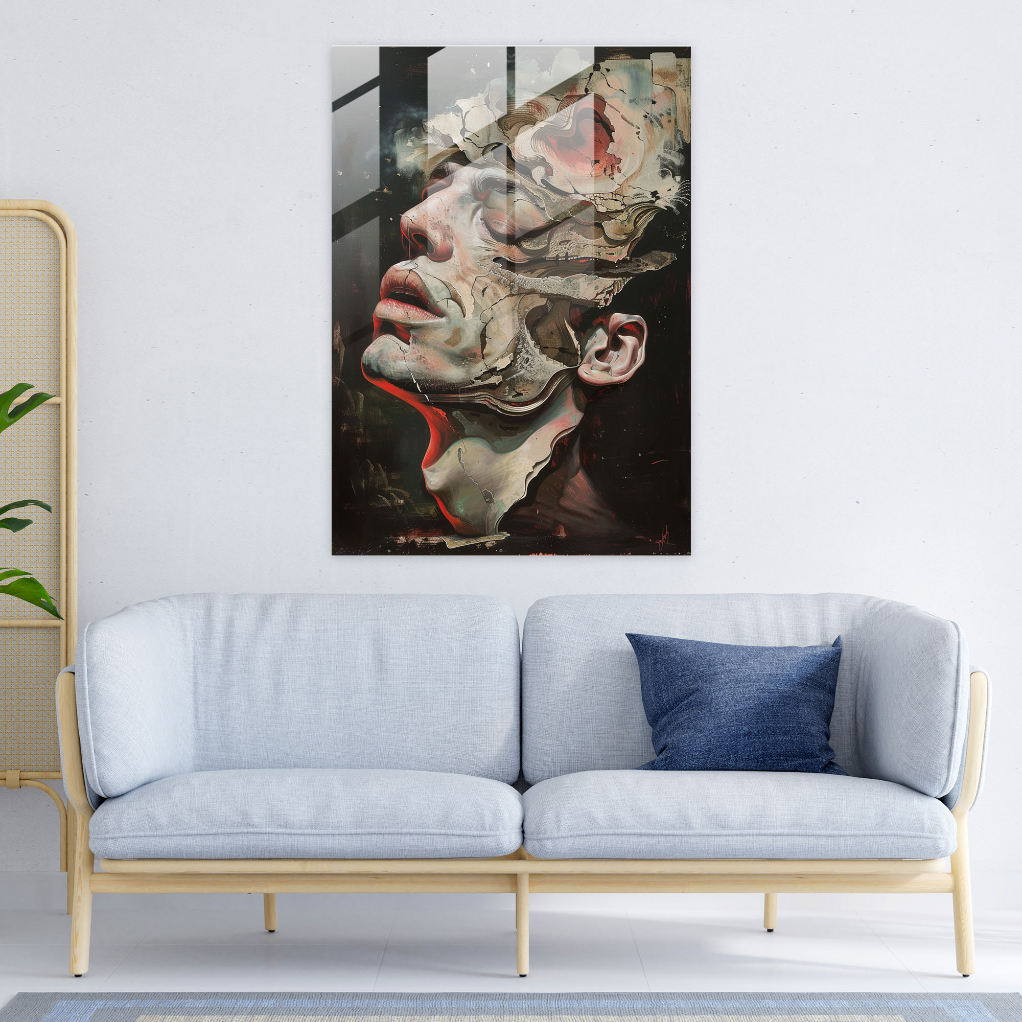 Abartılı Bakış Açıları Cam Tablosu - Maniyerizm Cam Sanat Modern Sanat