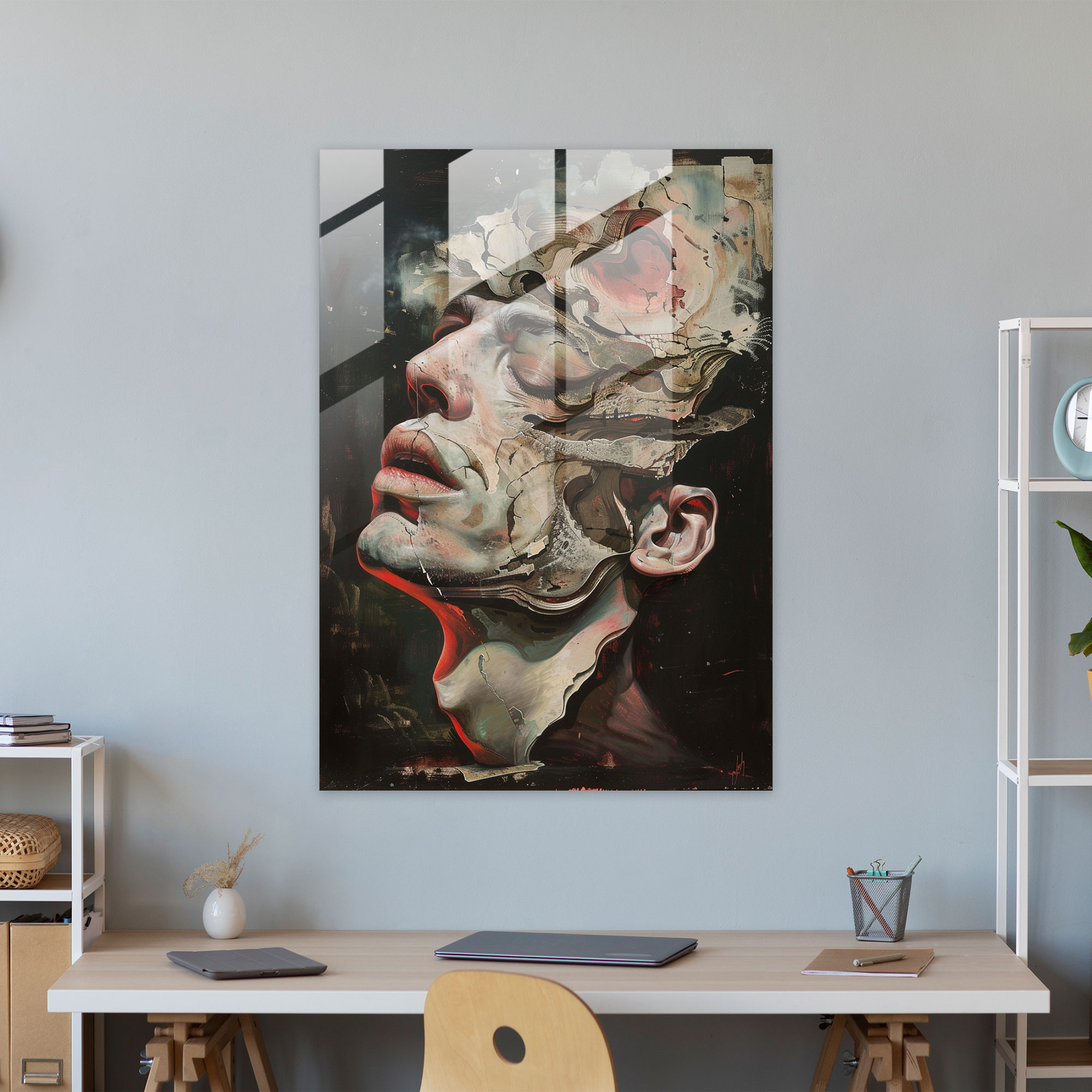 Abartılı Bakış Açıları Cam Tablosu - Maniyerizm Cam Sanat Modern Sanat