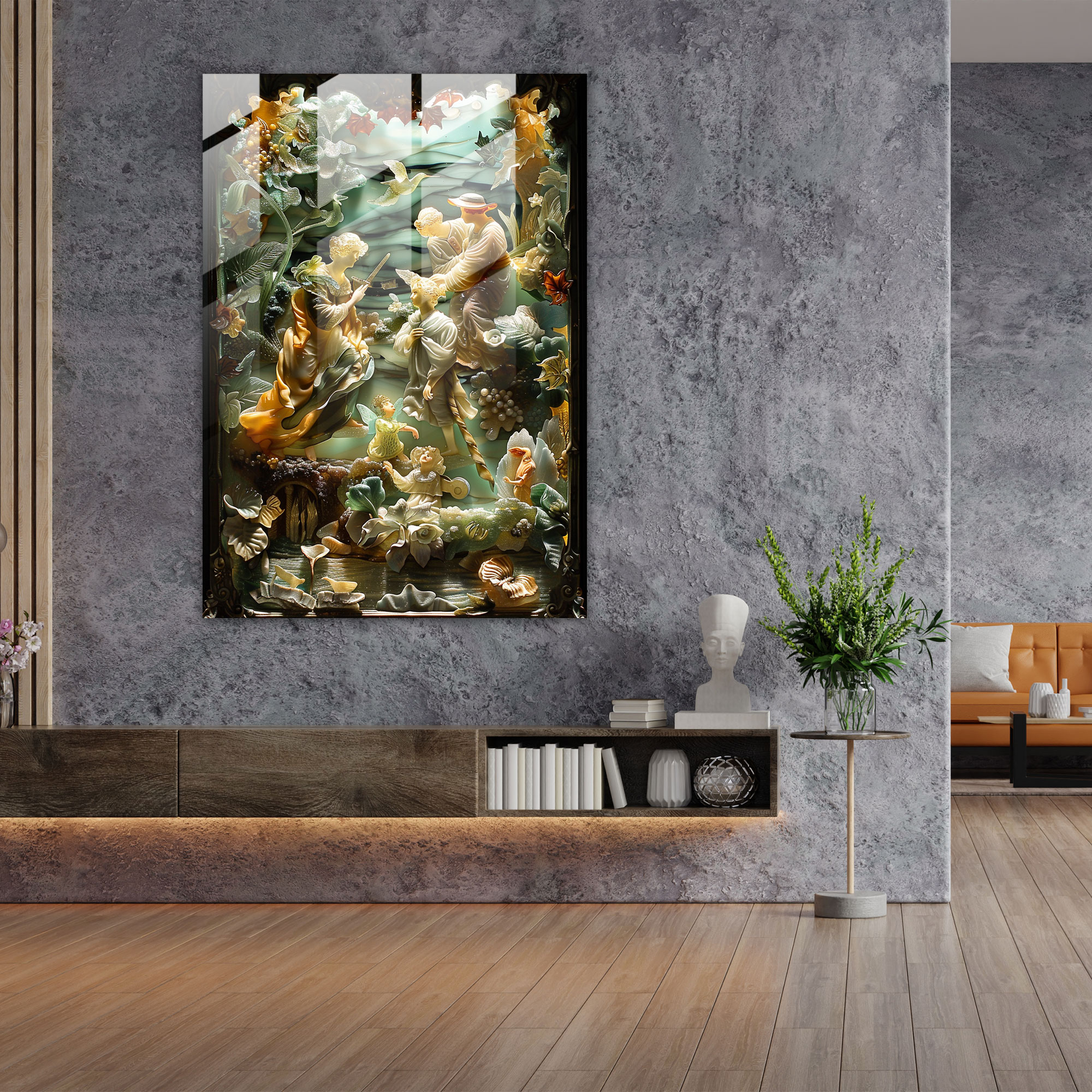 Mannerizm Cam Sanatı - Masalsı Figürler - Modern Sanat Ev Dekorasyonu