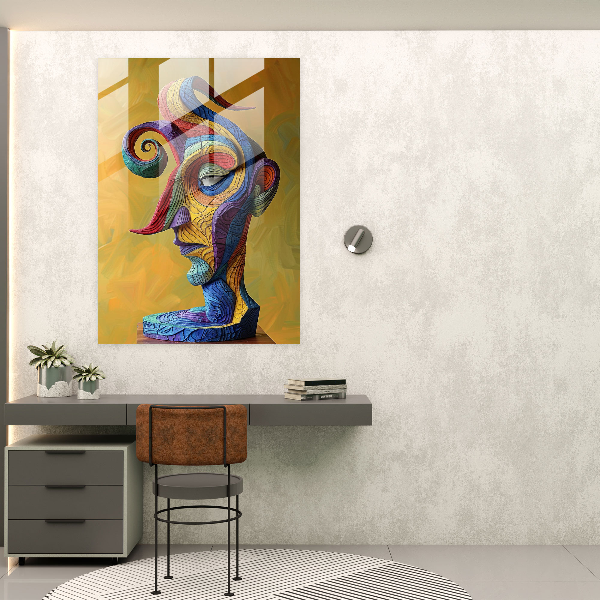 Mannerism Modern Sanat - Canlı Renkler ve Kıvrımlı Formlar - Ev Dekorasyonu Cam Tablo Modern Sanat