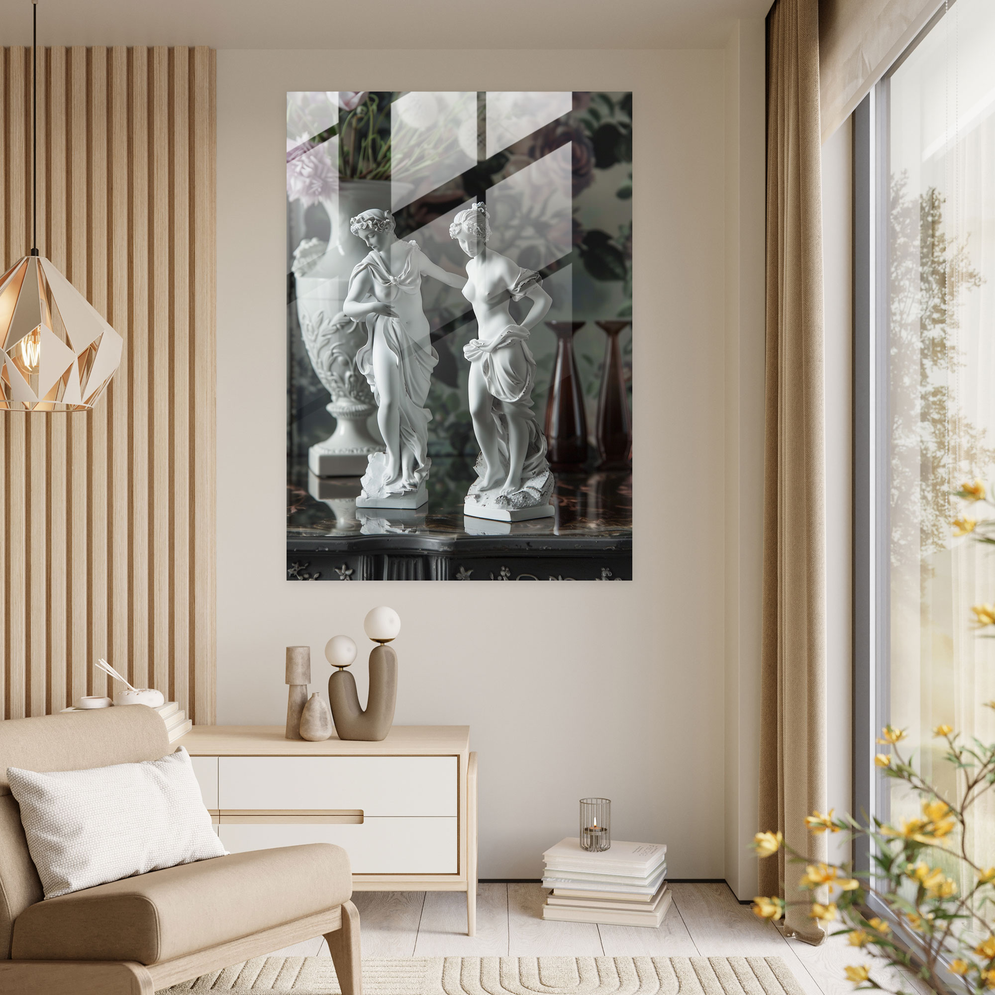 Mannerism Ev Dekorasyonu - Zarif Figürler - Modern Sanat Cam Sanatı