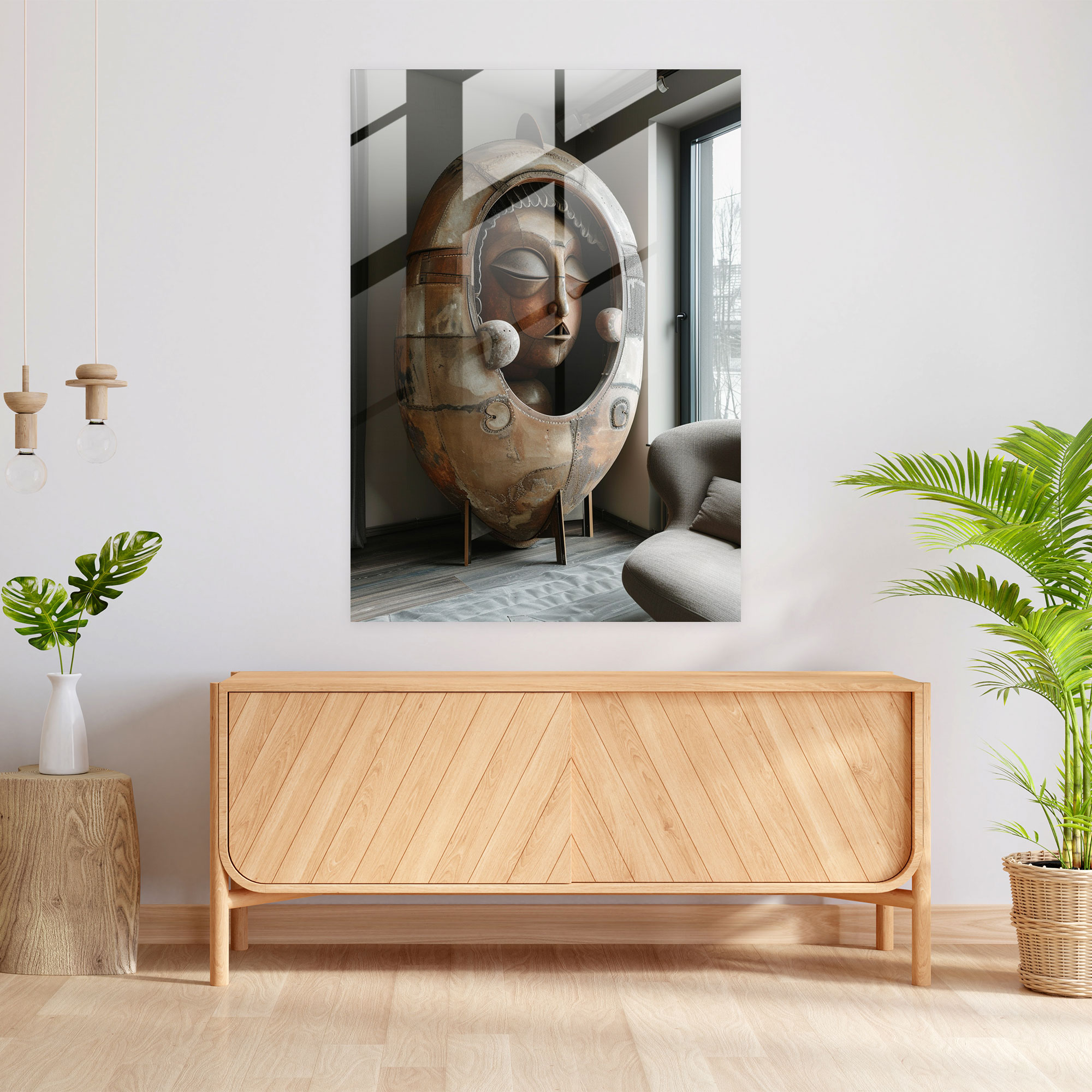 Mannerism Ev Dekorasyonu - Fantezi Unsurlar - Mannerism Cam Tablo Modern Sanat Ev Dekorasyonu