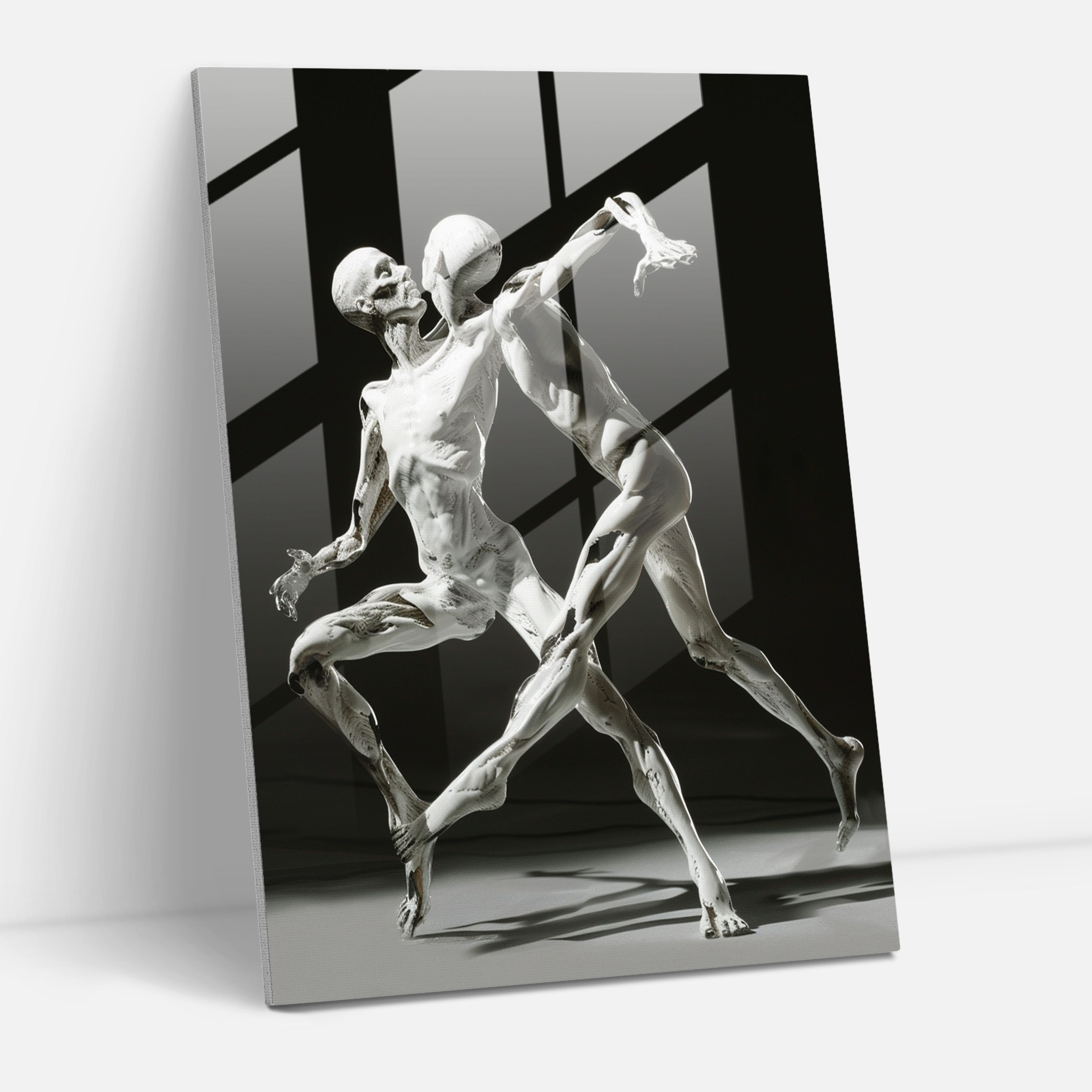 Mannerism Glasbild - Verlängerte Figuren in übertriebenen Posen - Wanddekoration Mannerismus