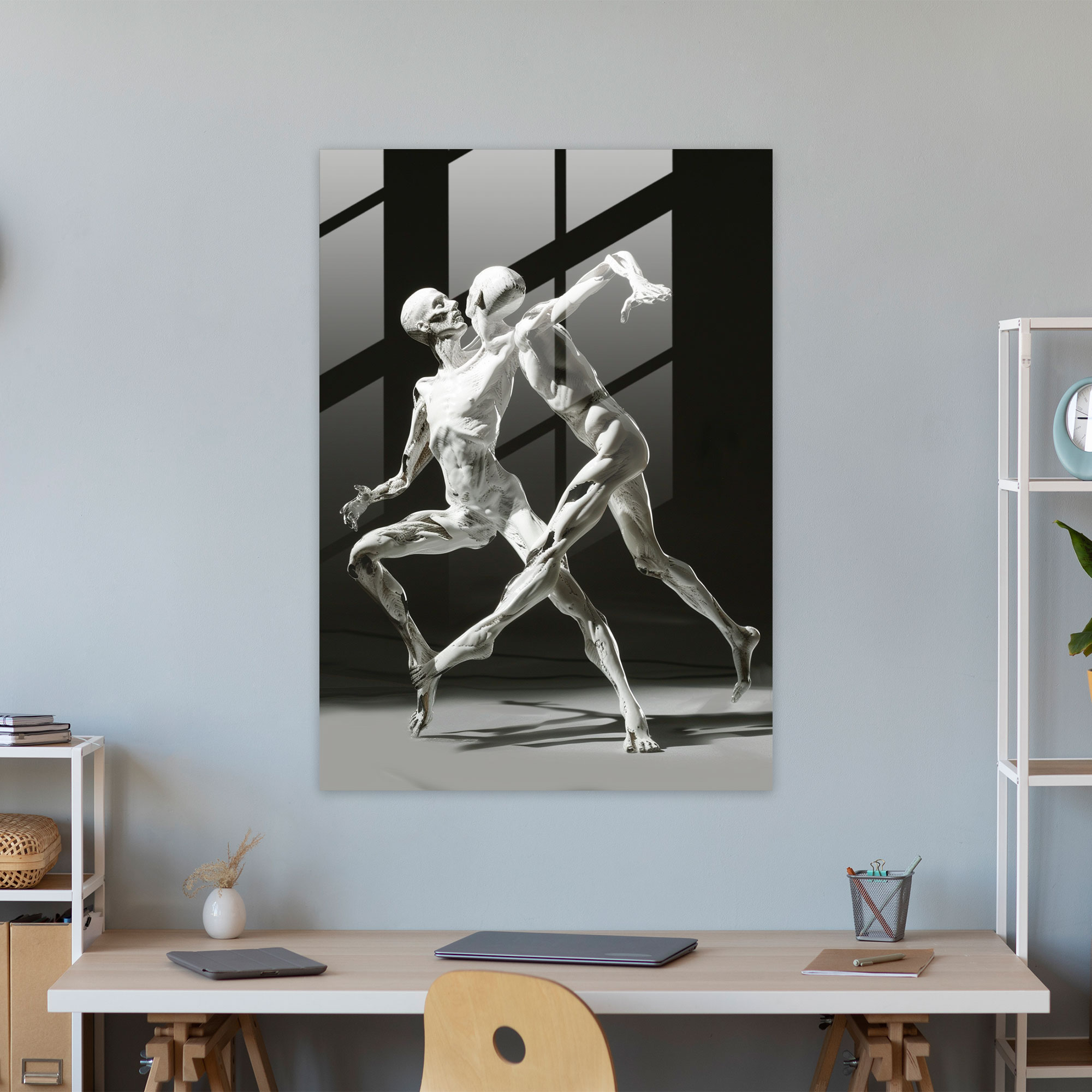 Mannerism Glasbild - Verlängerte Figuren in übertriebenen Posen - Wanddekoration Mannerismus