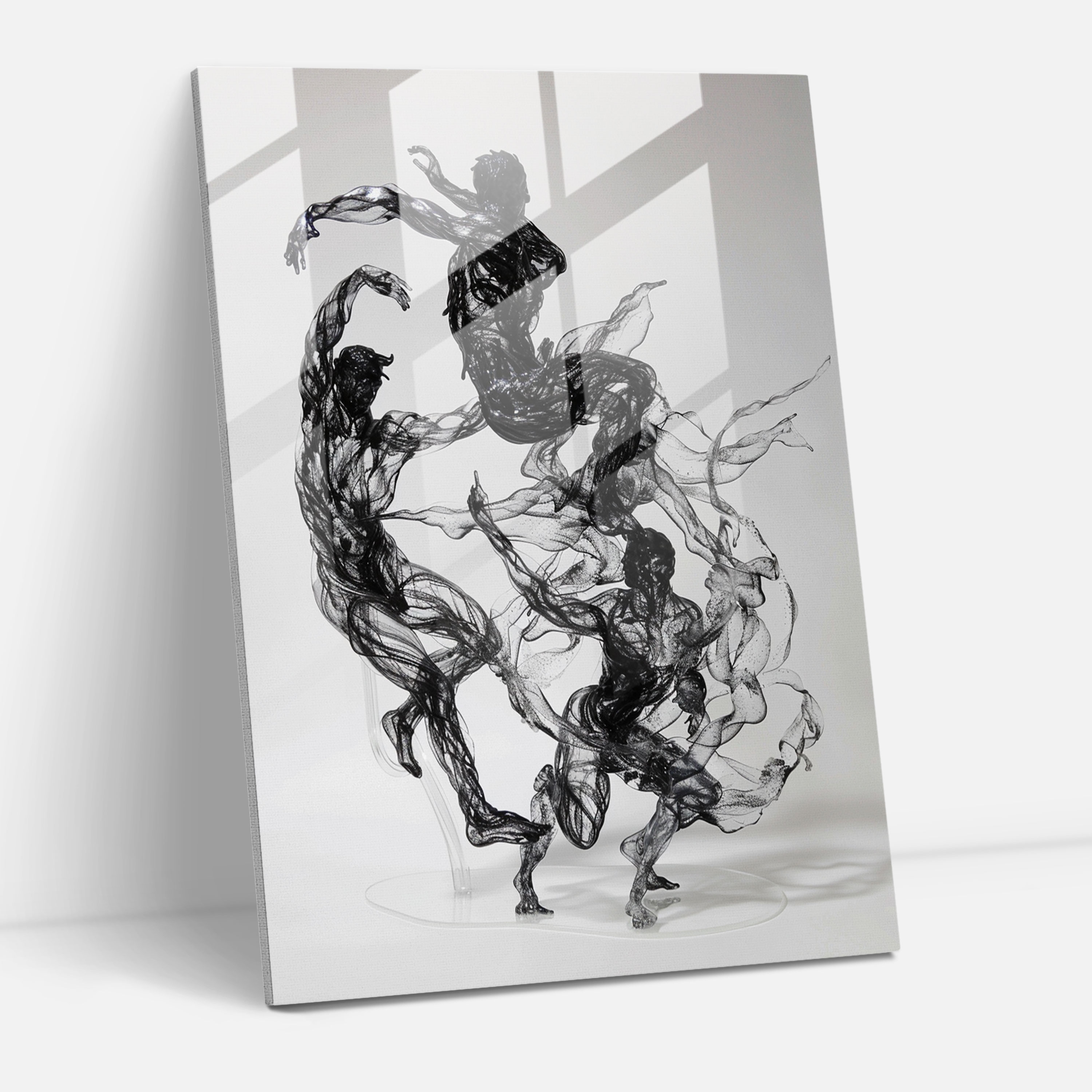 Mannerism Cam Tablo - Dönüşmüş Figürler ve Abartılı Jestler - Mannerism Modern Sanat Cam Sanatı