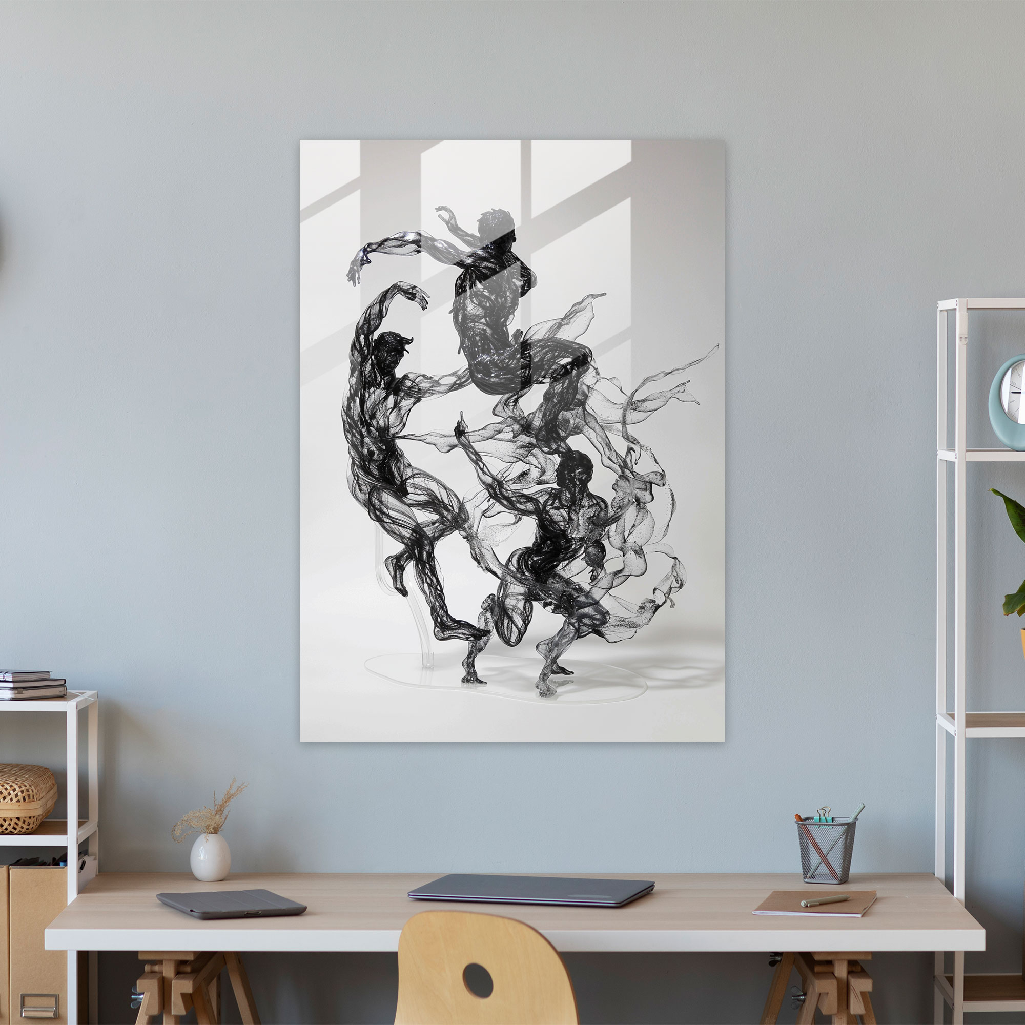 Mannerism Cam Tablo - Dönüşmüş Figürler ve Abartılı Jestler - Mannerism Modern Sanat Cam Sanatı