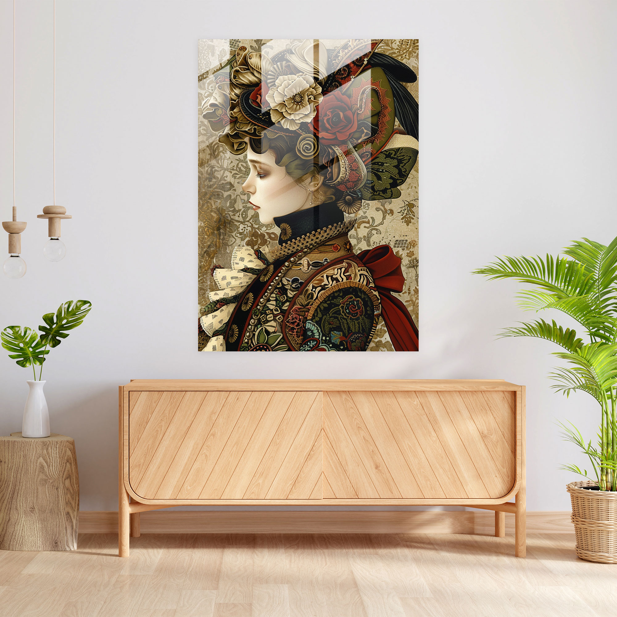 Mannerism Glasbild - Farbenfrohe Eleganz - Moderne Wanddekoration