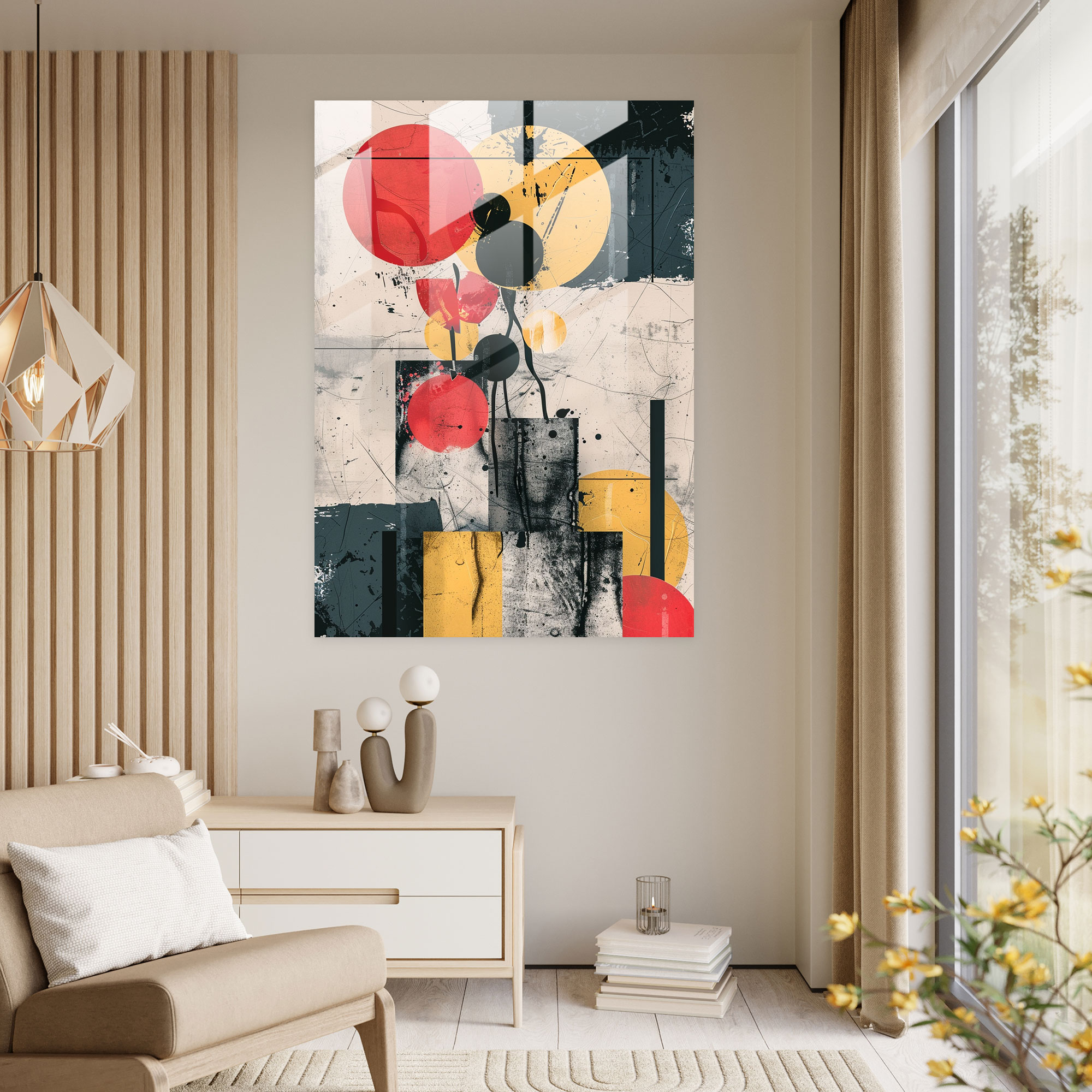 Mannerism Cam Tablo - Soyut Huzur - Ev Dekorasyonu Modern Sanat