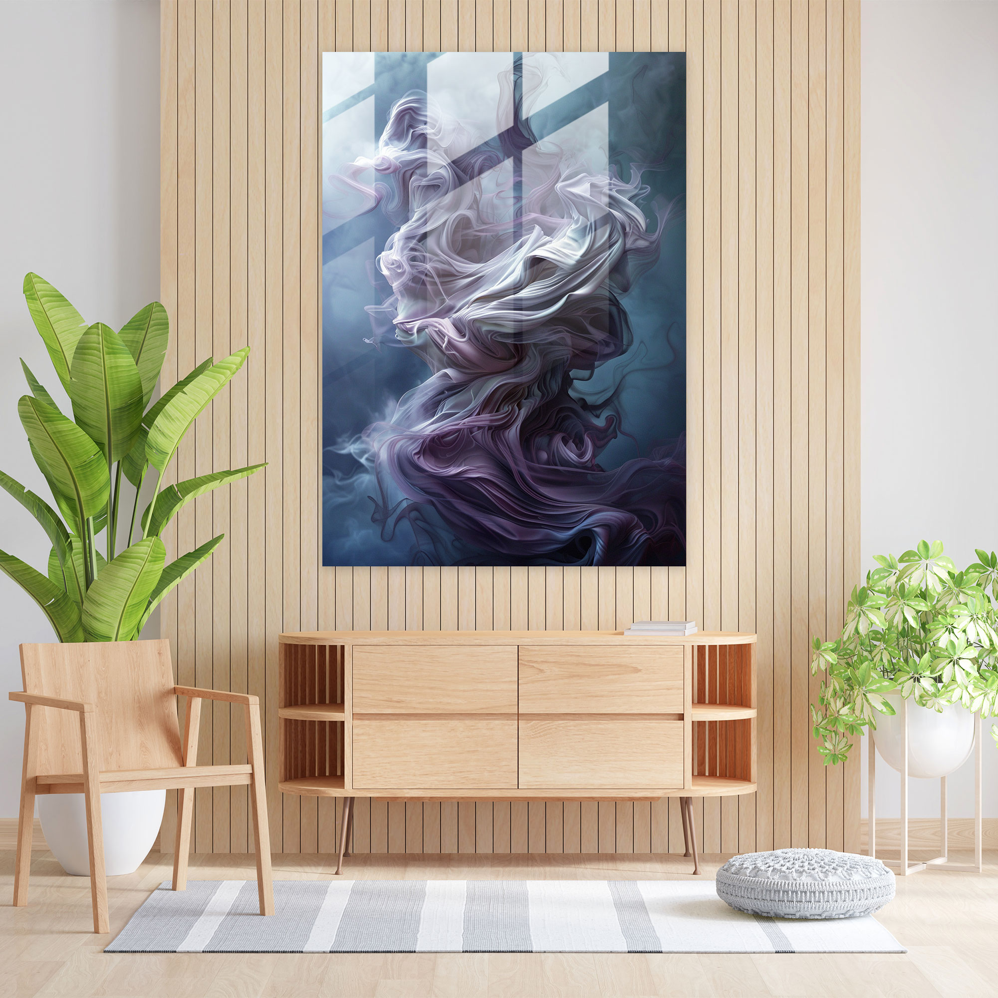 Maniyerizm Cam Tablo Sanatı - Efsanevi Kıvrımlar - Duvar Dekorasyonu Modern Sanat