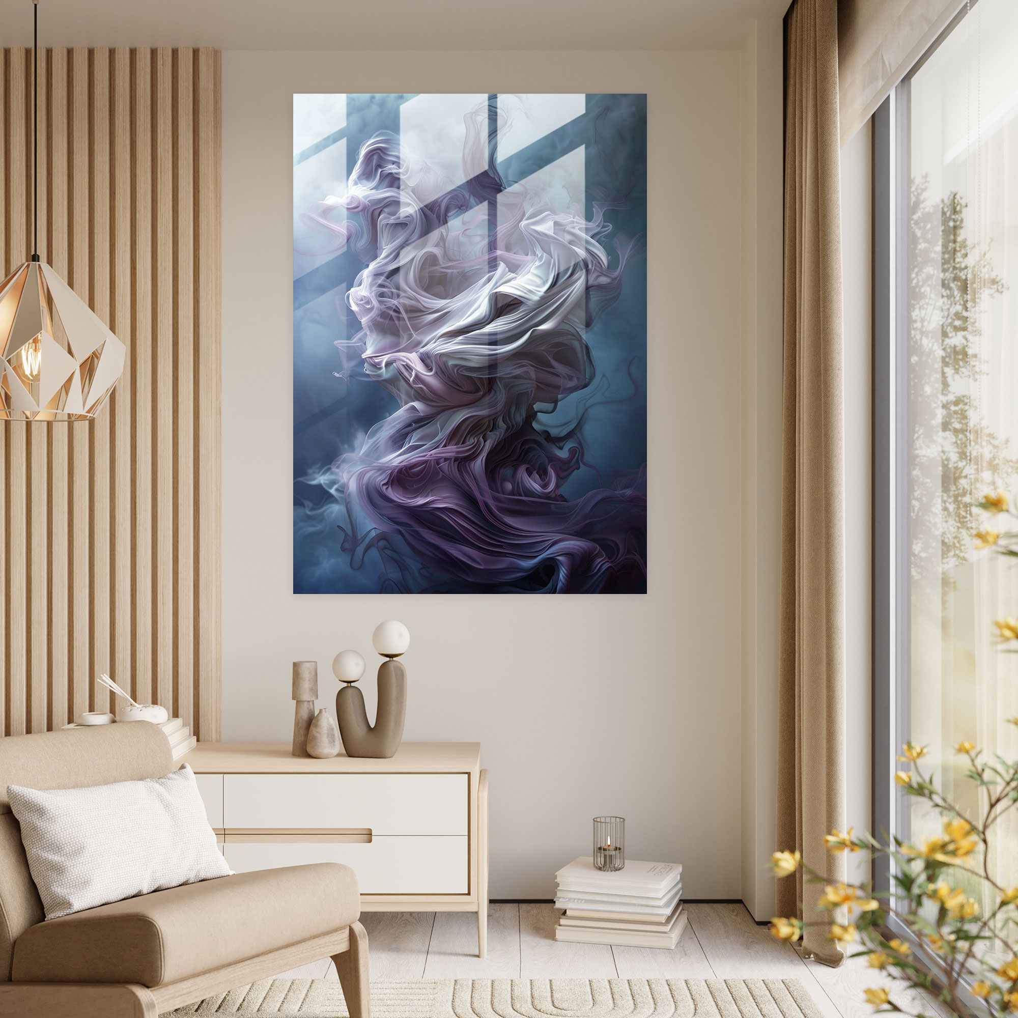 Maniyerizm Cam Tablo Sanatı - Efsanevi Kıvrımlar - Duvar Dekorasyonu Modern Sanat