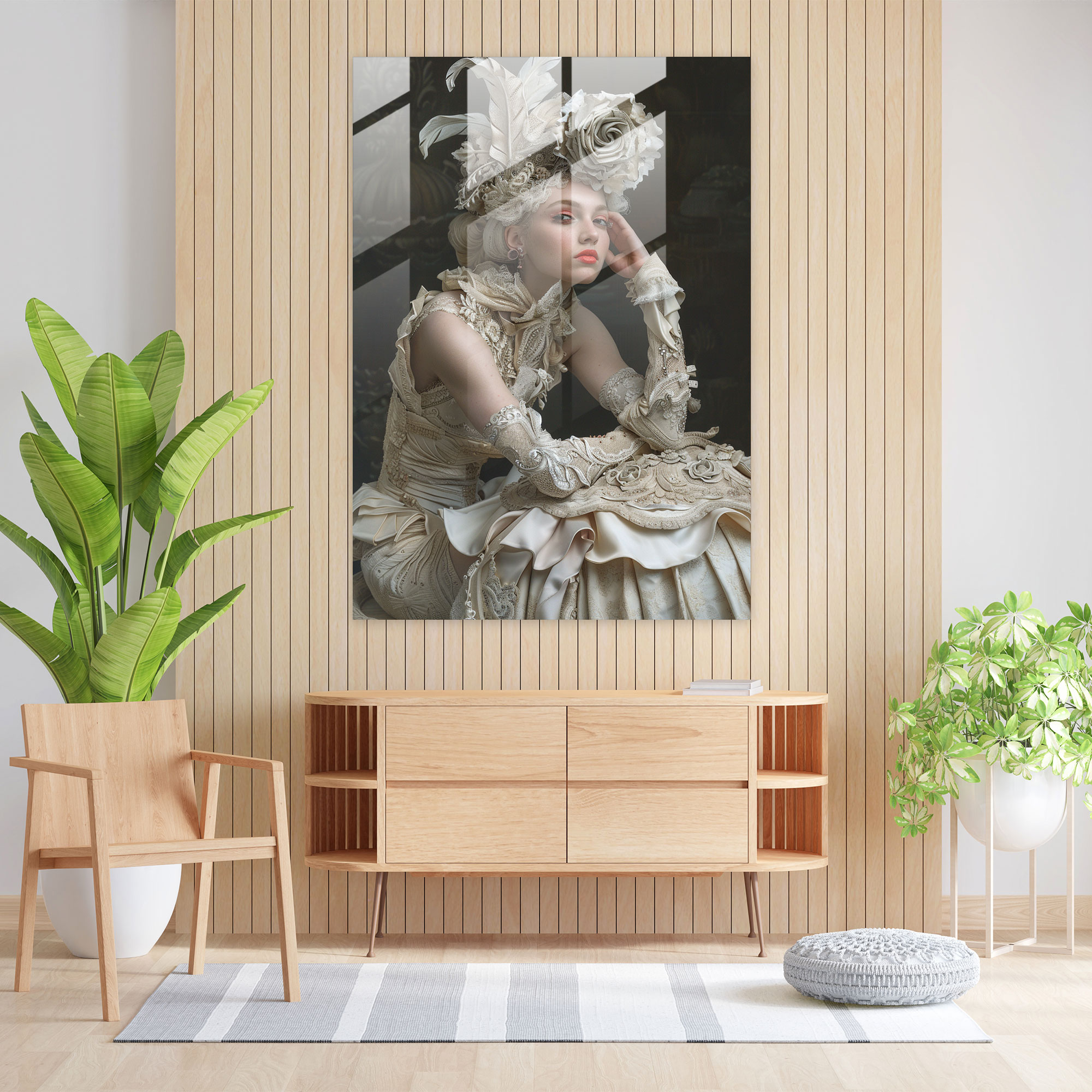 Mannerism Desenli Cam Tablo - Şık Zarafet - Ev Dekorasyonu Modern Sanat