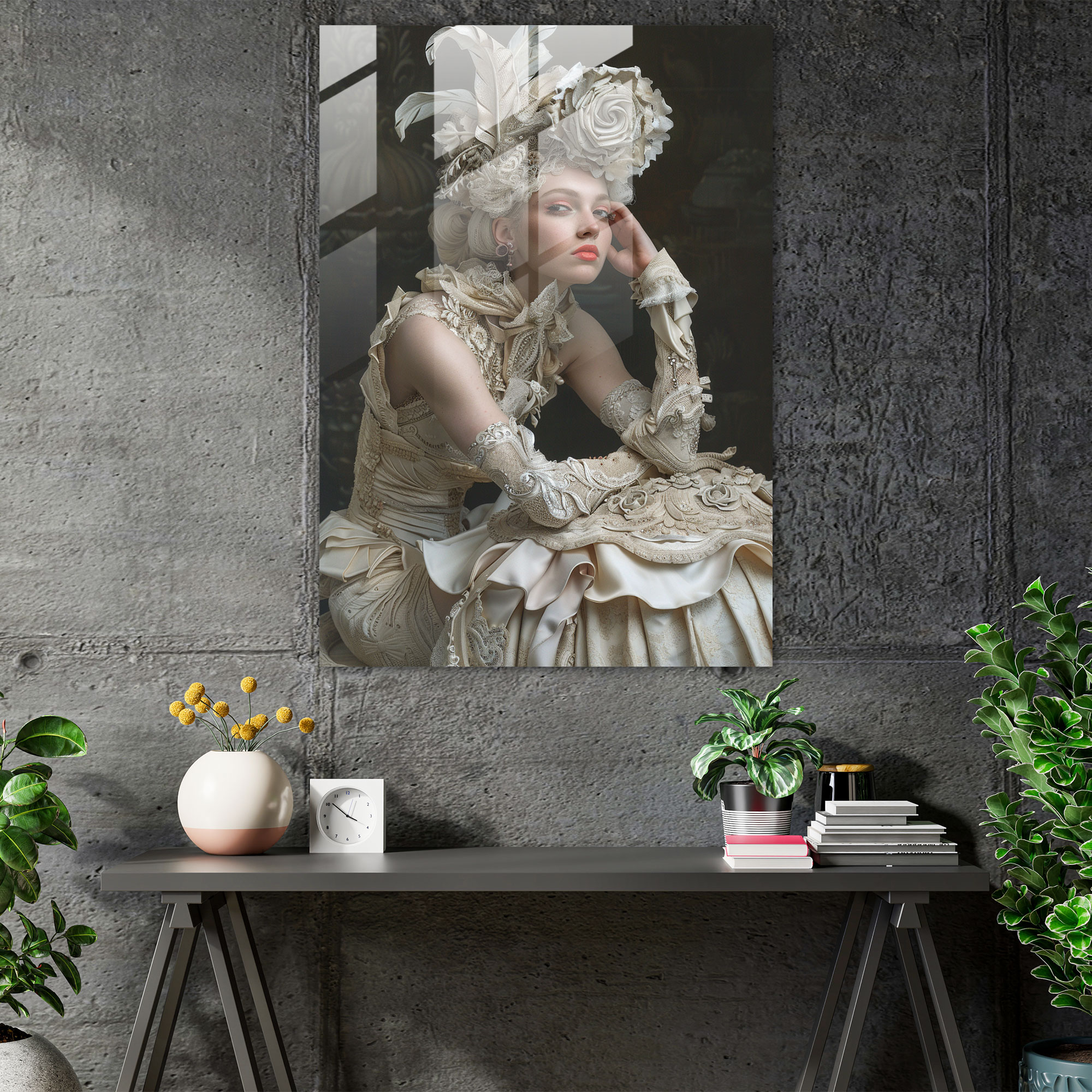 Mannerism Desenli Cam Tablo - Şık Zarafet - Ev Dekorasyonu Modern Sanat