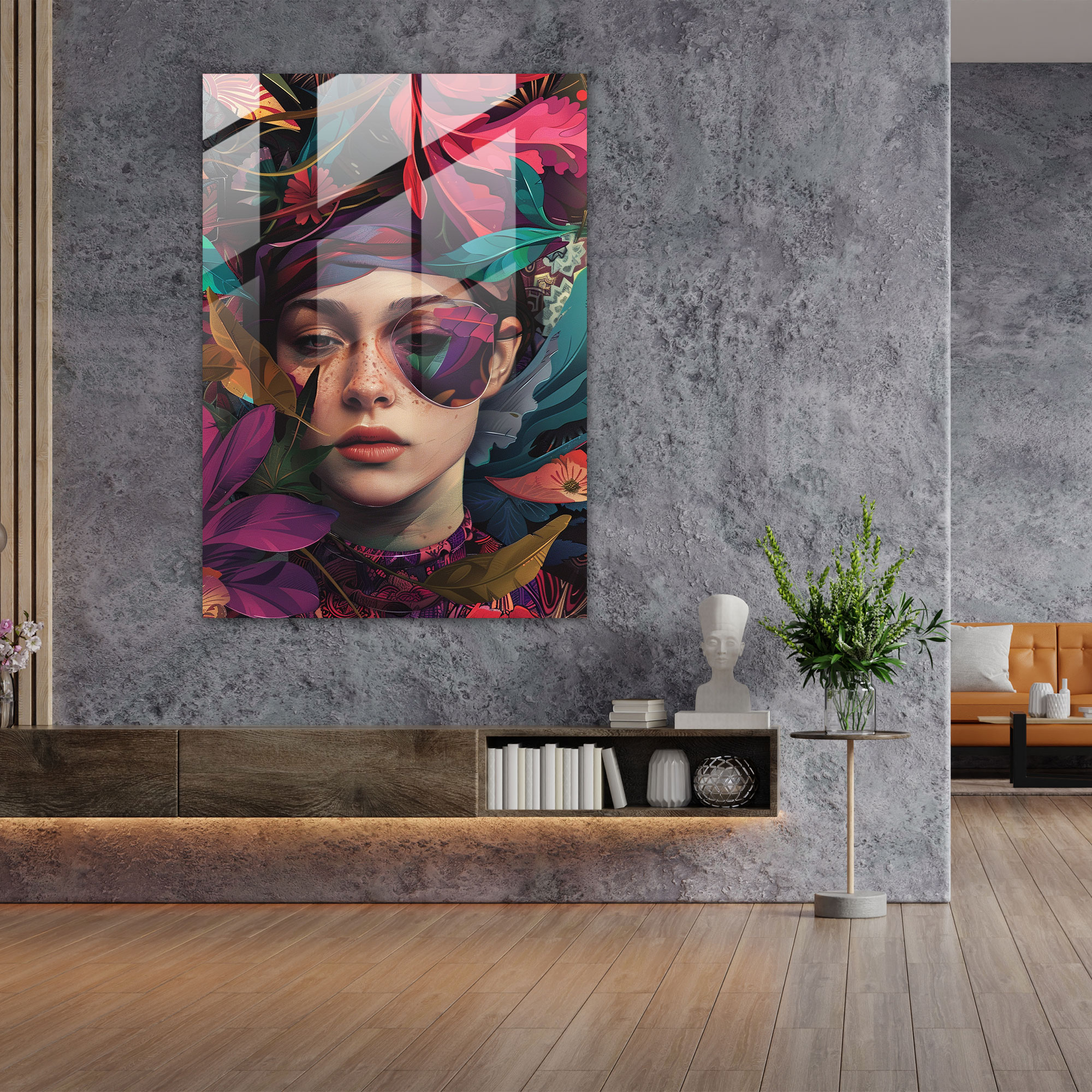 Mannerism Cam Tablo Sanatı - Dinamik Merak - Modern Sanat Duvar Dekorasyonu