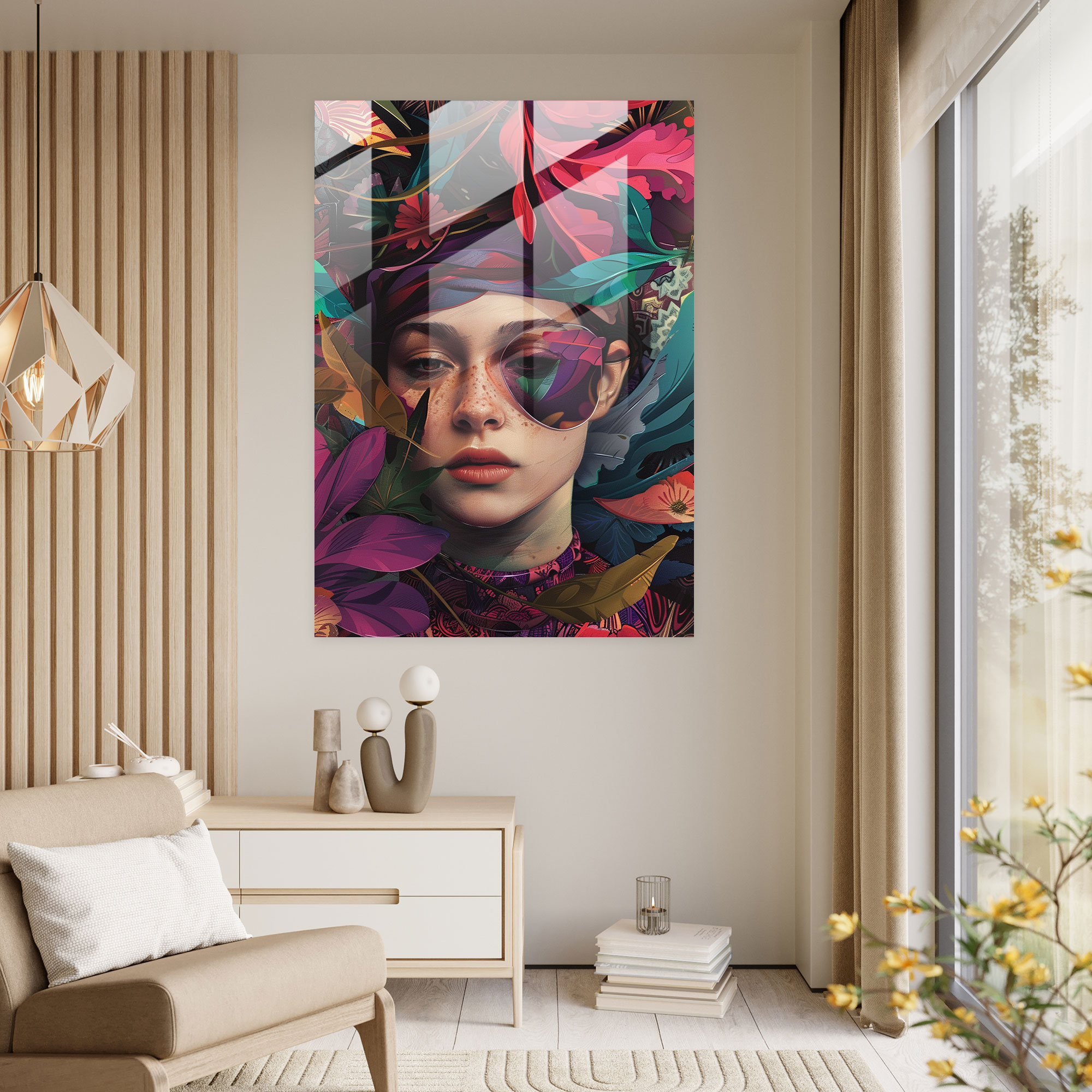 Mannerism Cam Tablo Sanatı - Dinamik Merak - Modern Sanat Duvar Dekorasyonu
